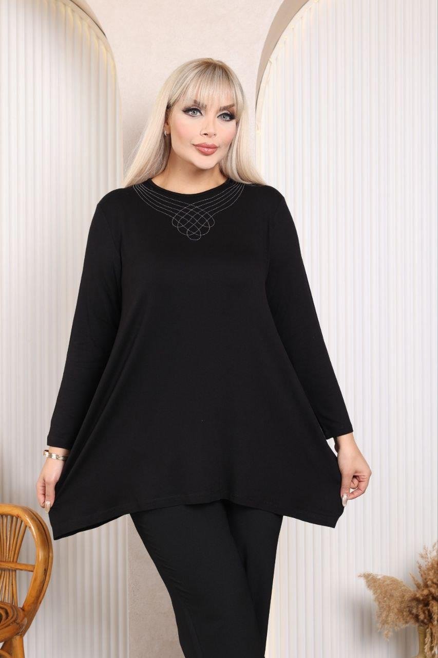 Siyah viskon bluz