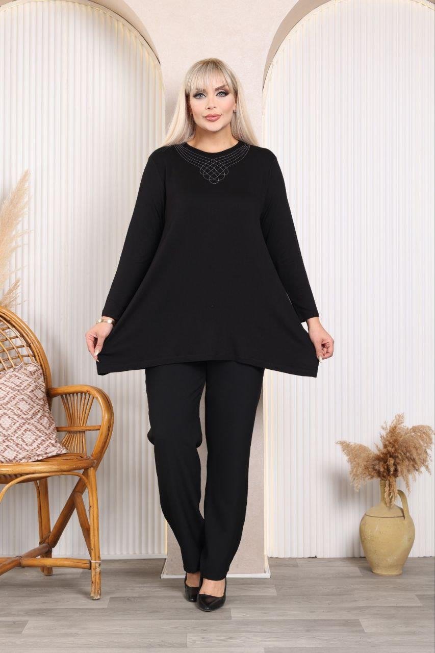 Siyah viskon bluz