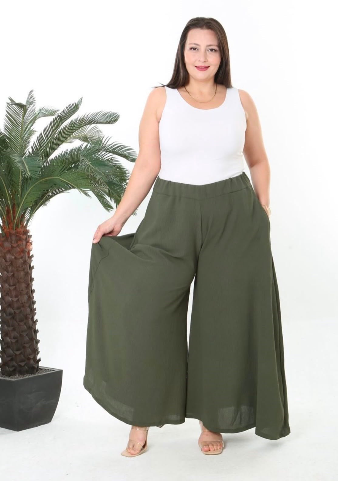 Yesil ayrobin etek pantolon
