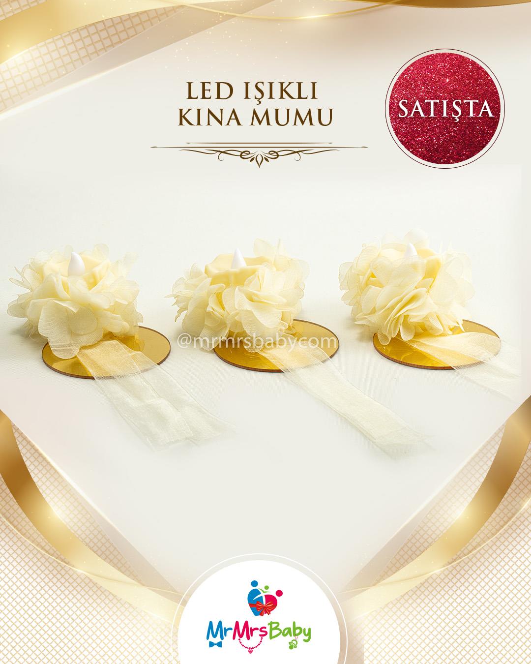 İncili Simli Krem Gold  Sünnet Kına Seti