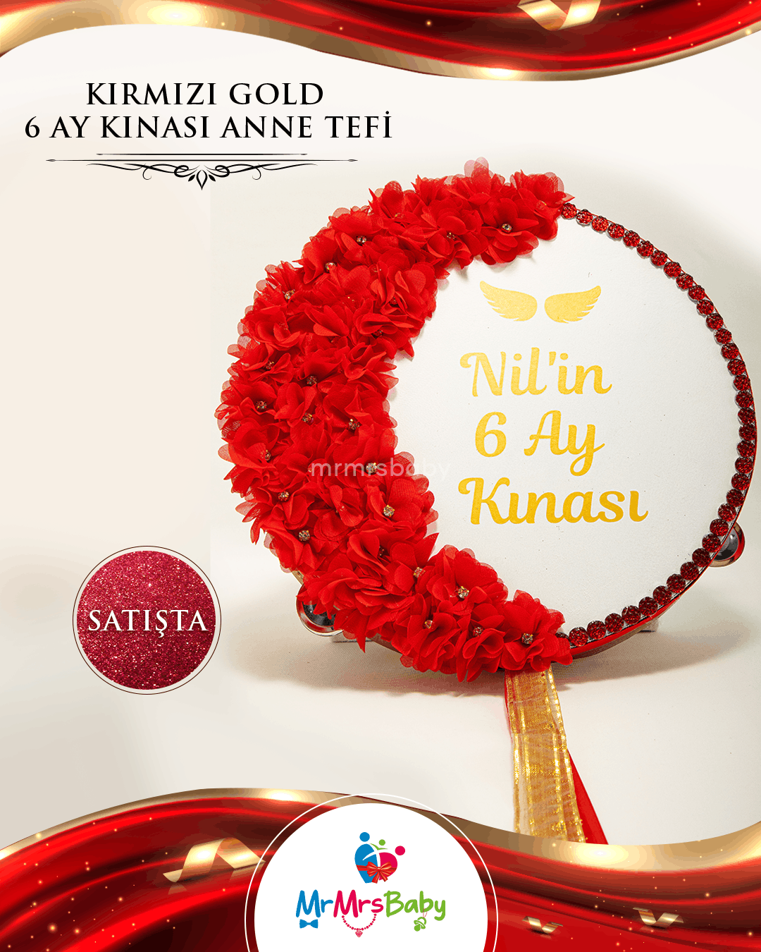 Kırmızı Gold 6 Ay Kınası Seti