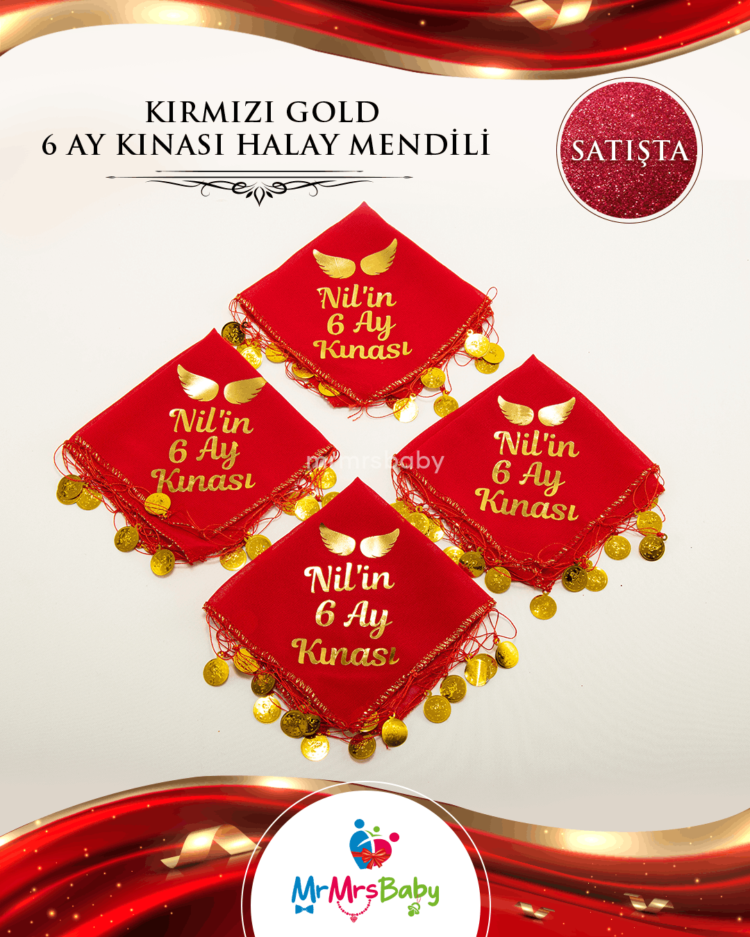 Kırmızı Gold 6 Ay Kınası Seti