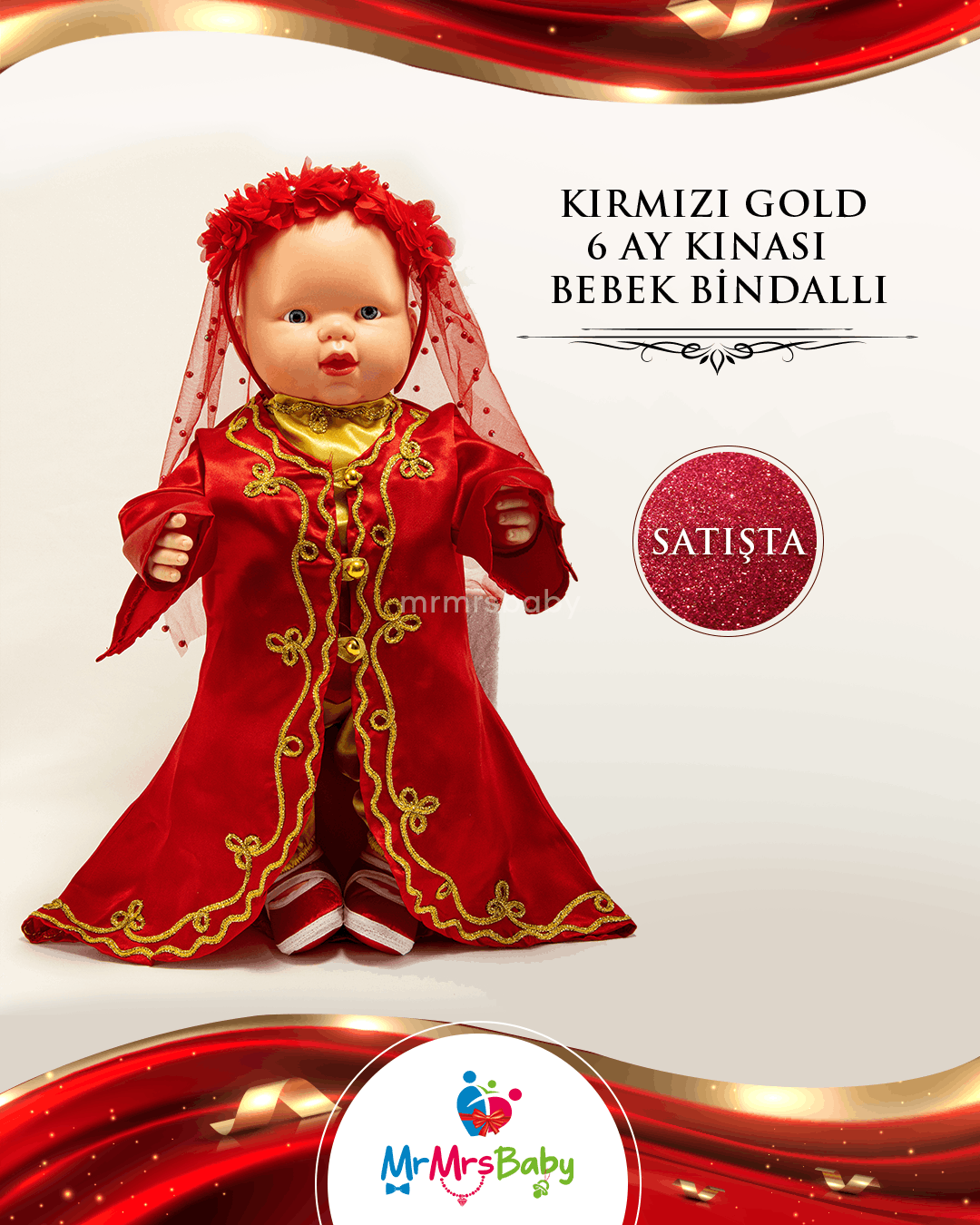 Kırmızı Gold 6 Ay Kınası Seti