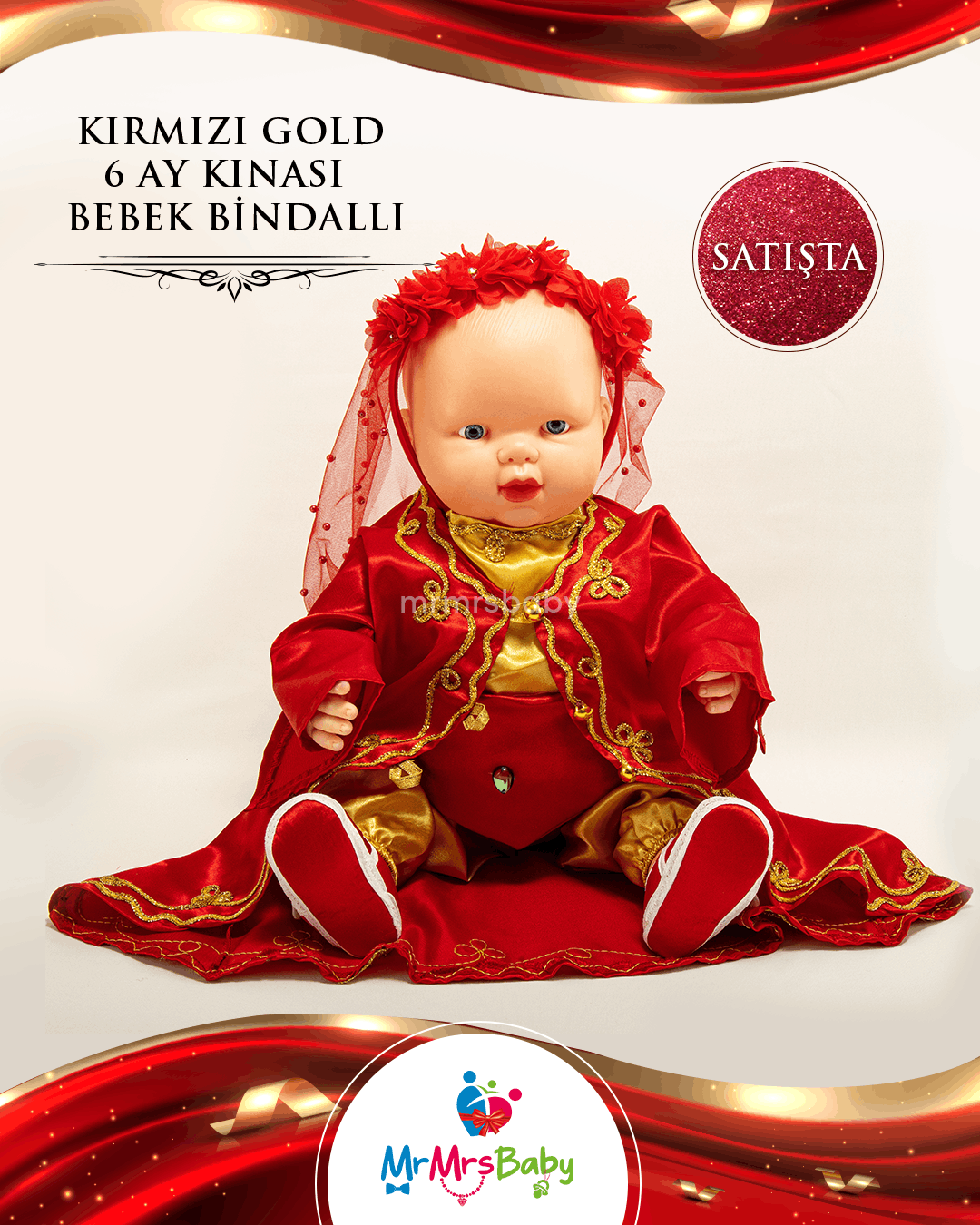 Kırmızı Gold 6 Ay Kınası Seti