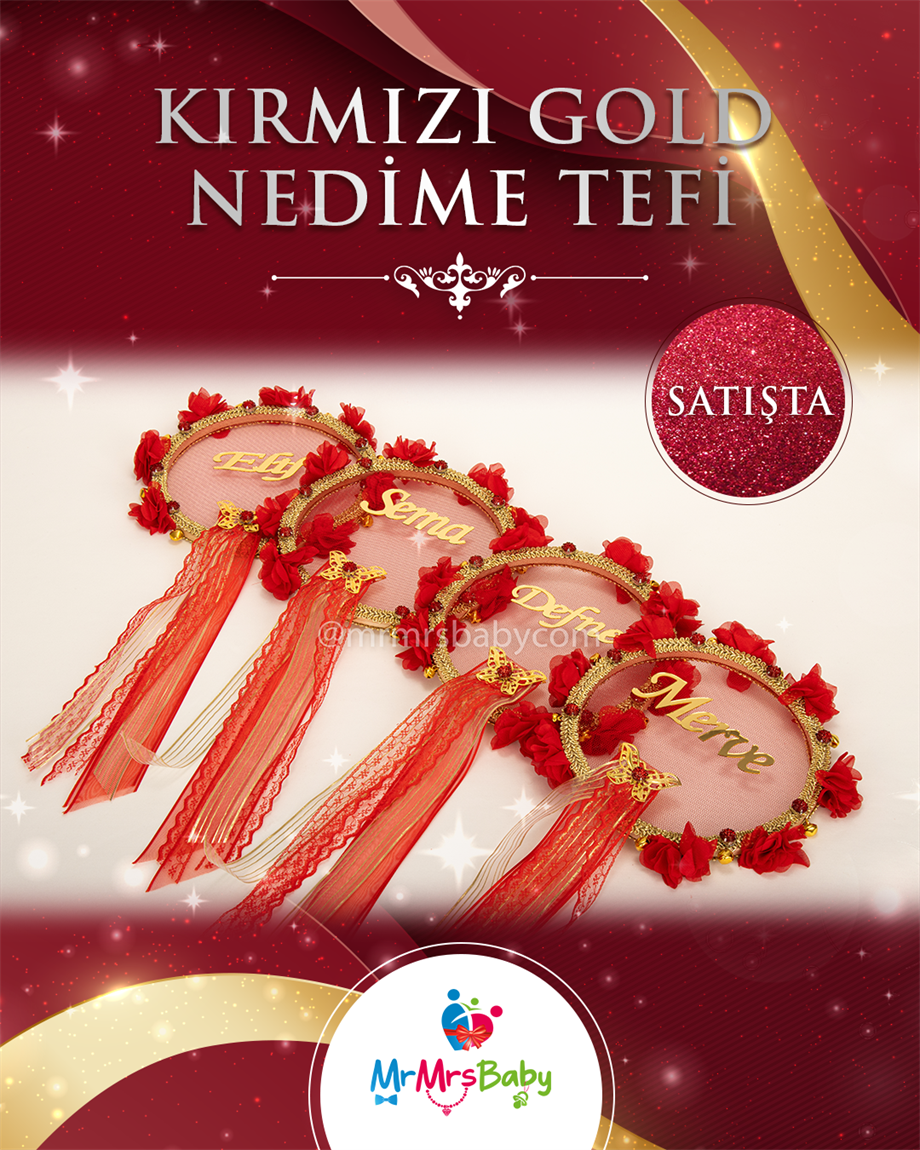 Kırmızı Gold Büyülü Aşk Kına Seti