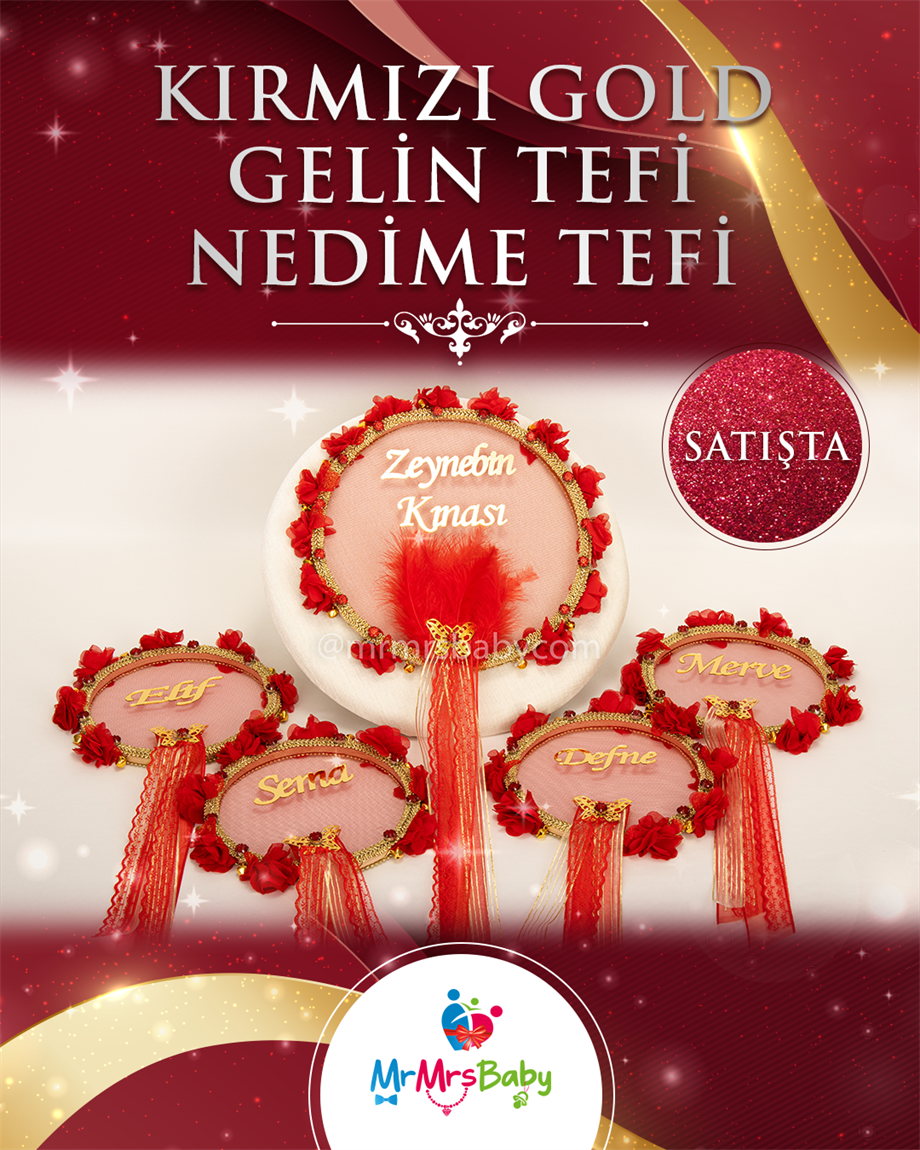 Kırmızı Gold Büyülü Aşk Kına Seti