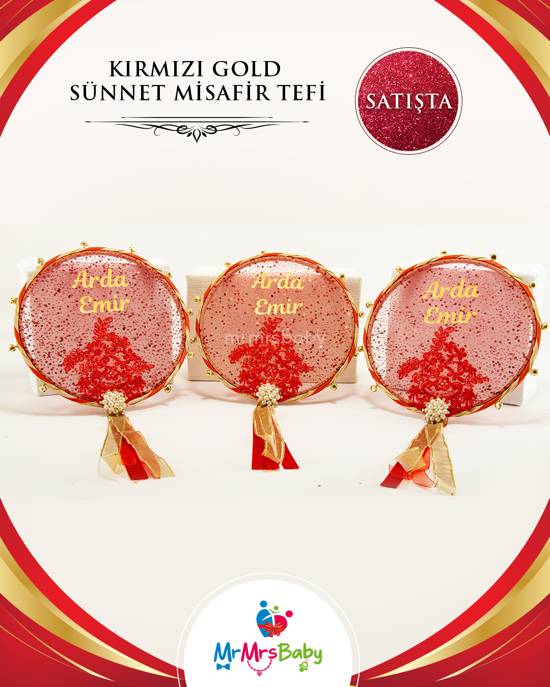 Kırmızı Taşlı Sünnet Kına Seti