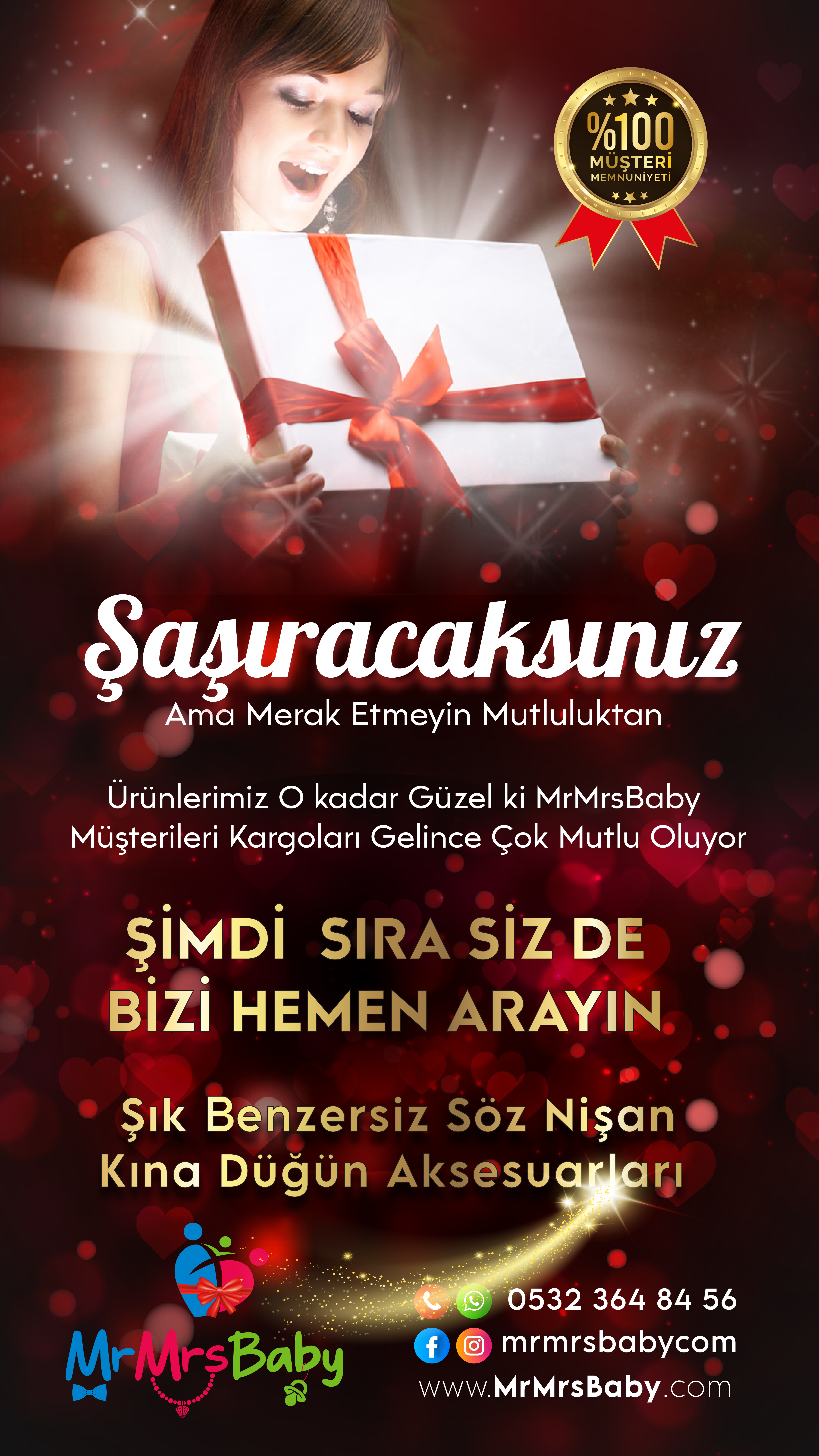 Kırmızı Taşlı Sünnet Kına Seti