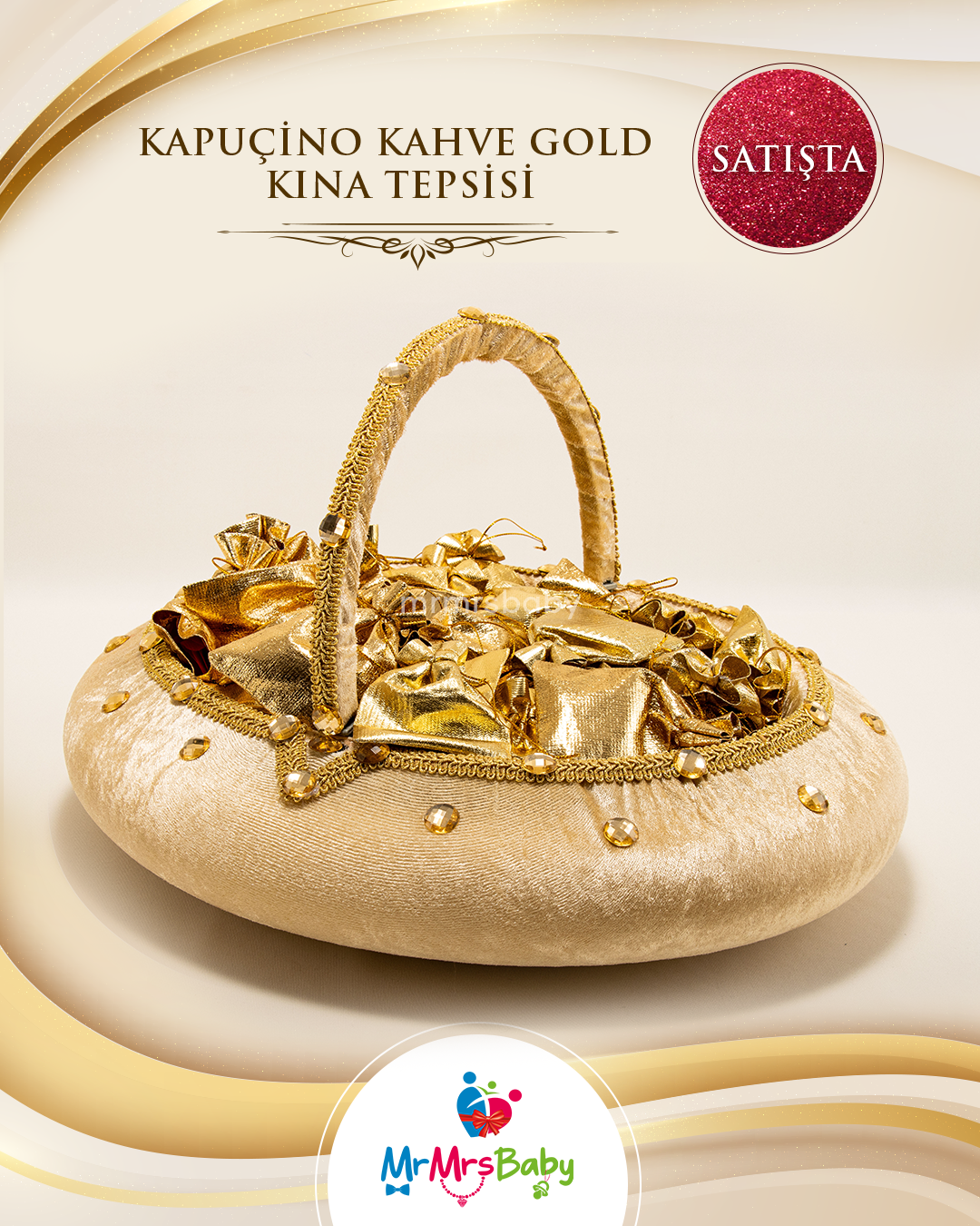 Krem Gold Erkek Bebek Şehzade Sünnet Takımı ve Mevlüt Seti
