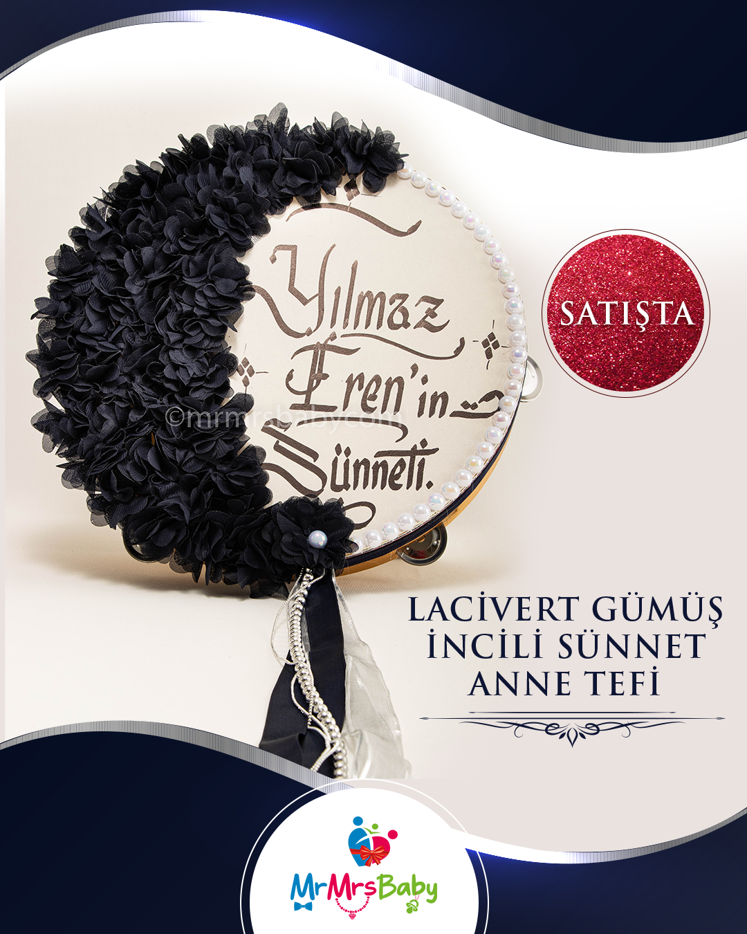 Lacivert Gümüş  Sünnet Anne Davul Tefi
