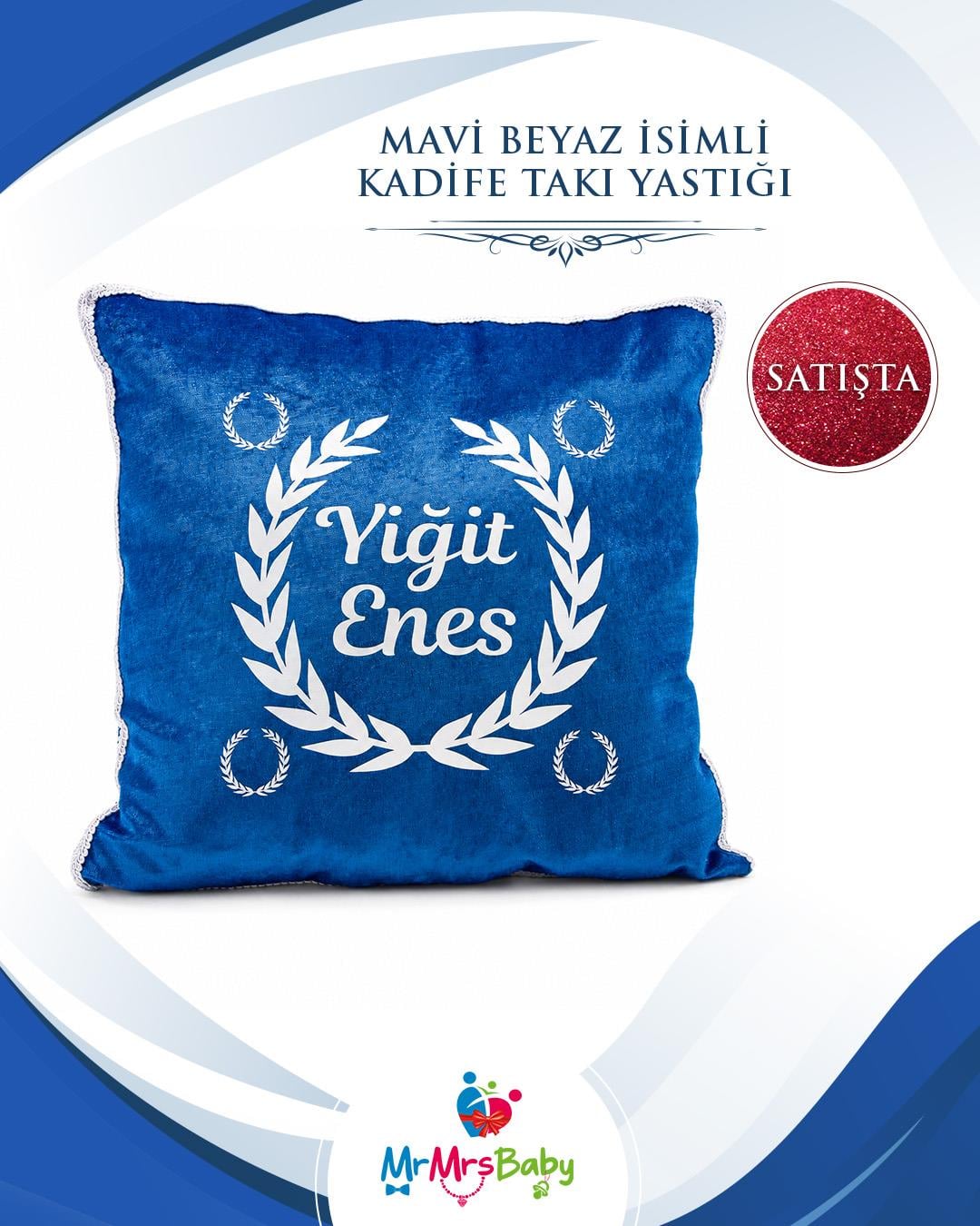 Mavi Beyaz Çiçekli Mega Sünnet Kına Seti