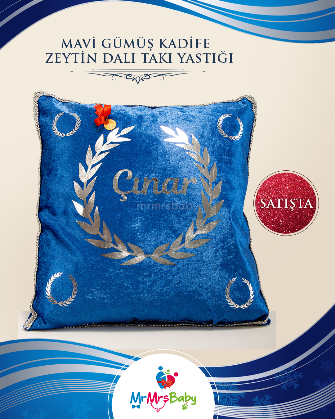 Mavi Gümüş Bebek Sünnet Mevlüt Seti
