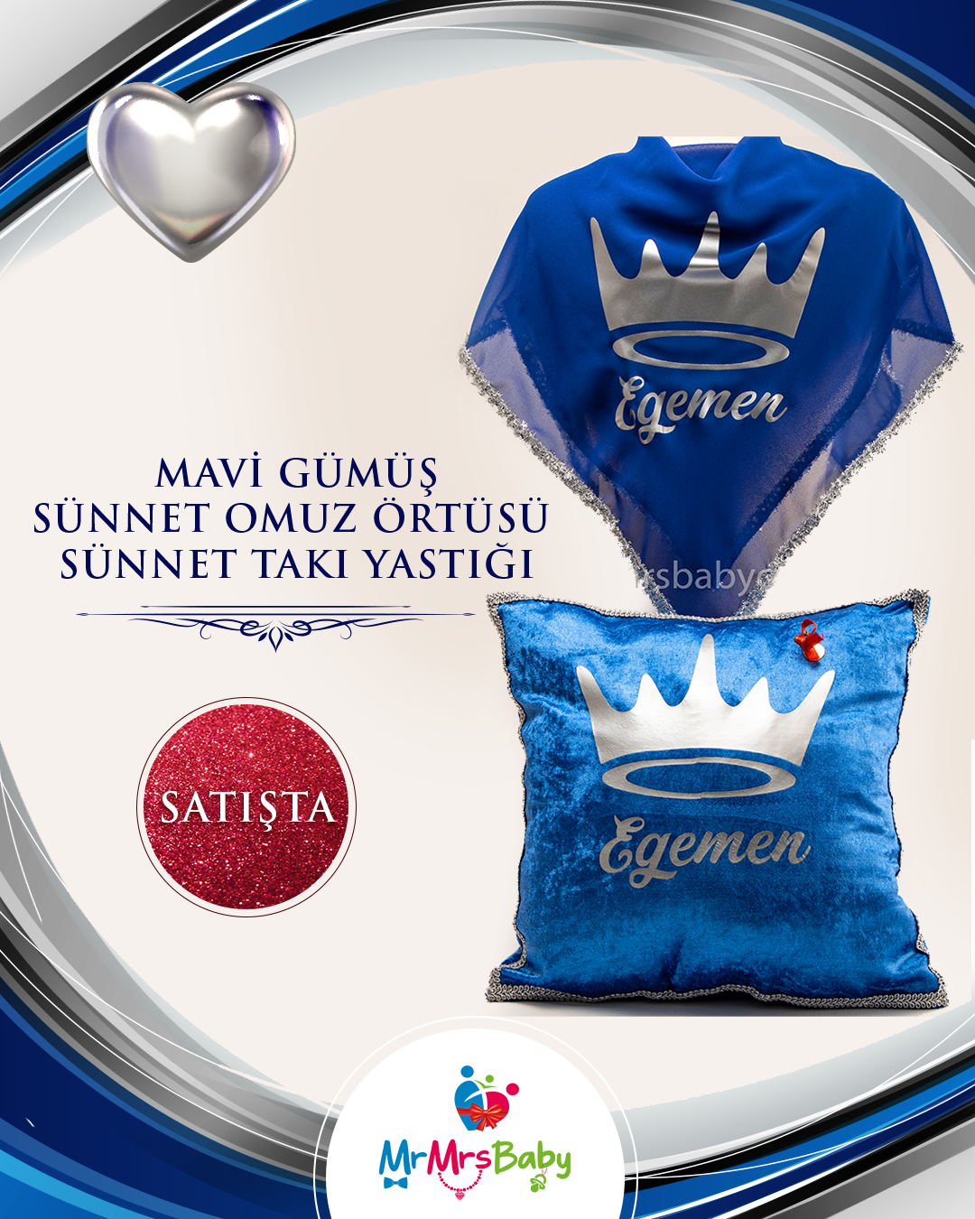 Mega Mavi Gümüş Sünnet Kına Seti