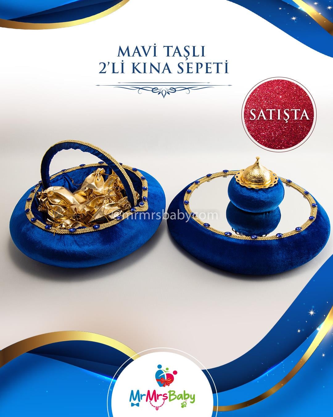 Mini Mavi Gold Sünnet Kına Seti