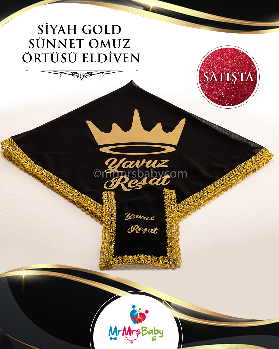 Mini Siyah Gold Sünnet Kına Seti