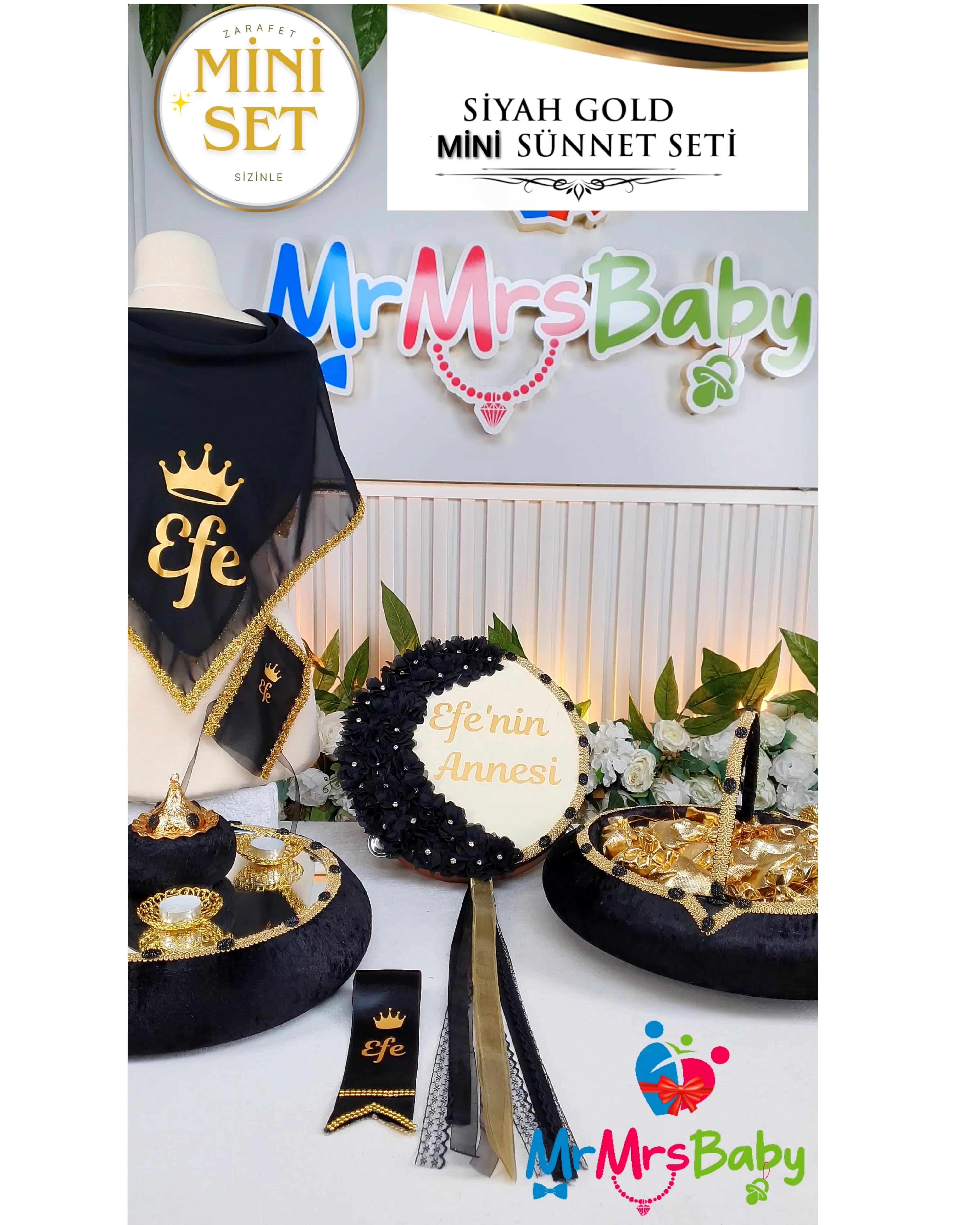 Mini Siyah Gold Sünnet Kına Seti