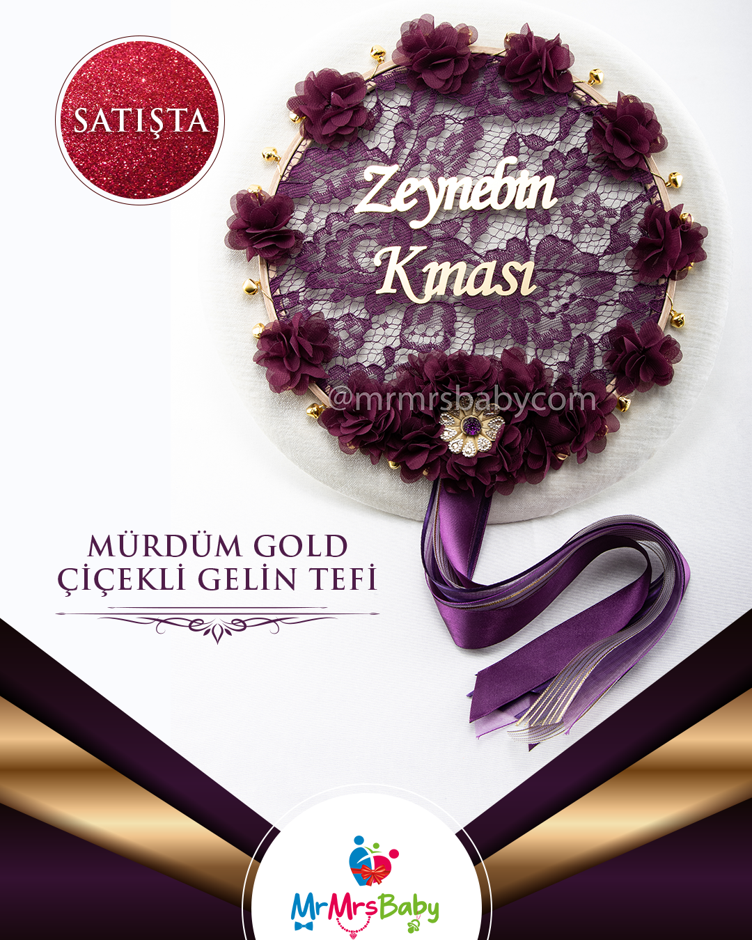 Mürdüm Dantelli  Lazer  Güllü Pleksi İsimli Nedime Tefi