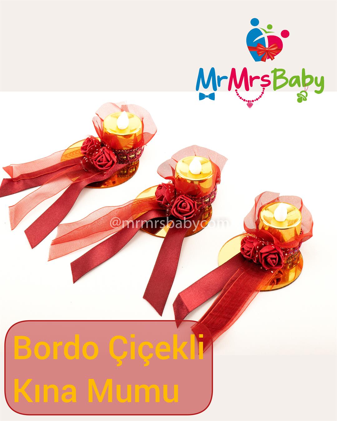 Simli Bordo Gold Kına Seti