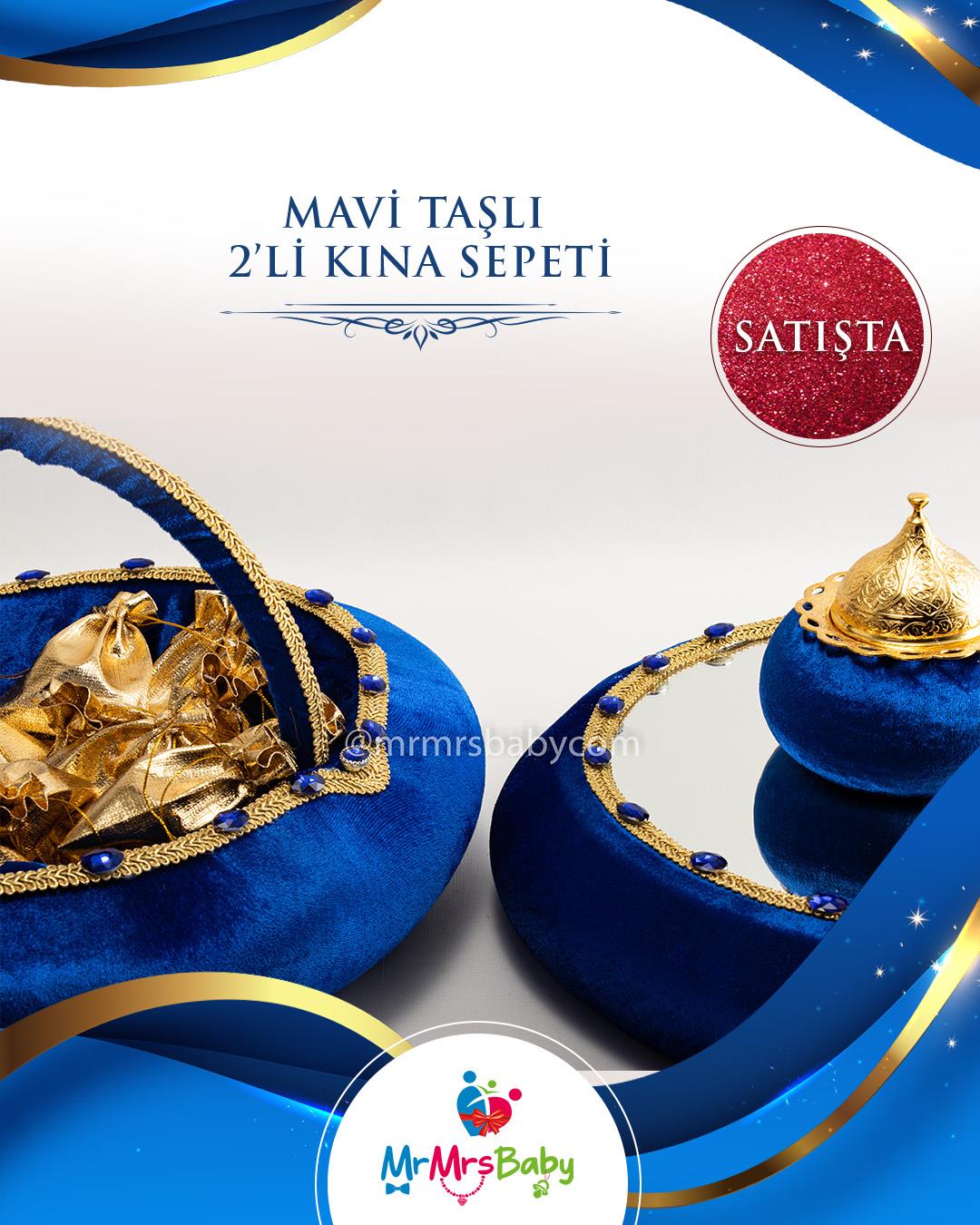 Simli Mavi Gold Sünnet  Kına Seti