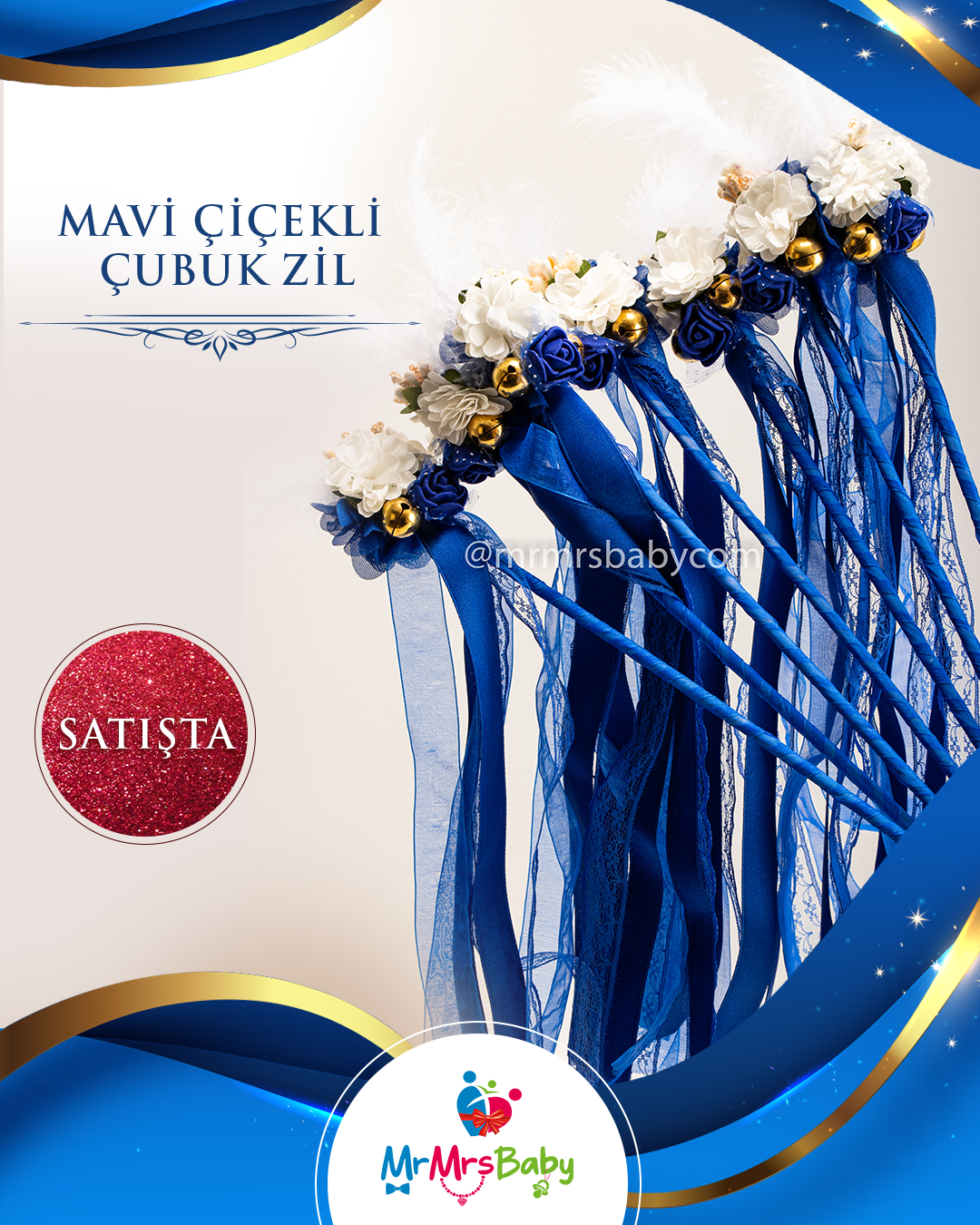 Simli Mavi Gold Sünnet  Kına Seti