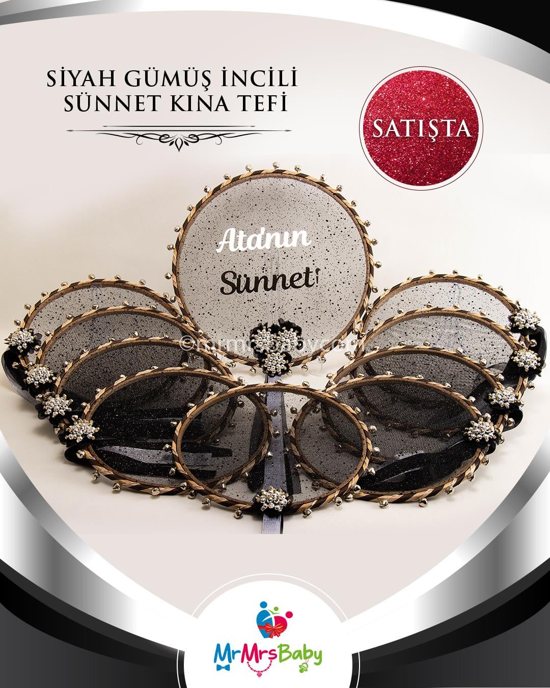 Siyah Gümüş Sünnet Kına Seti