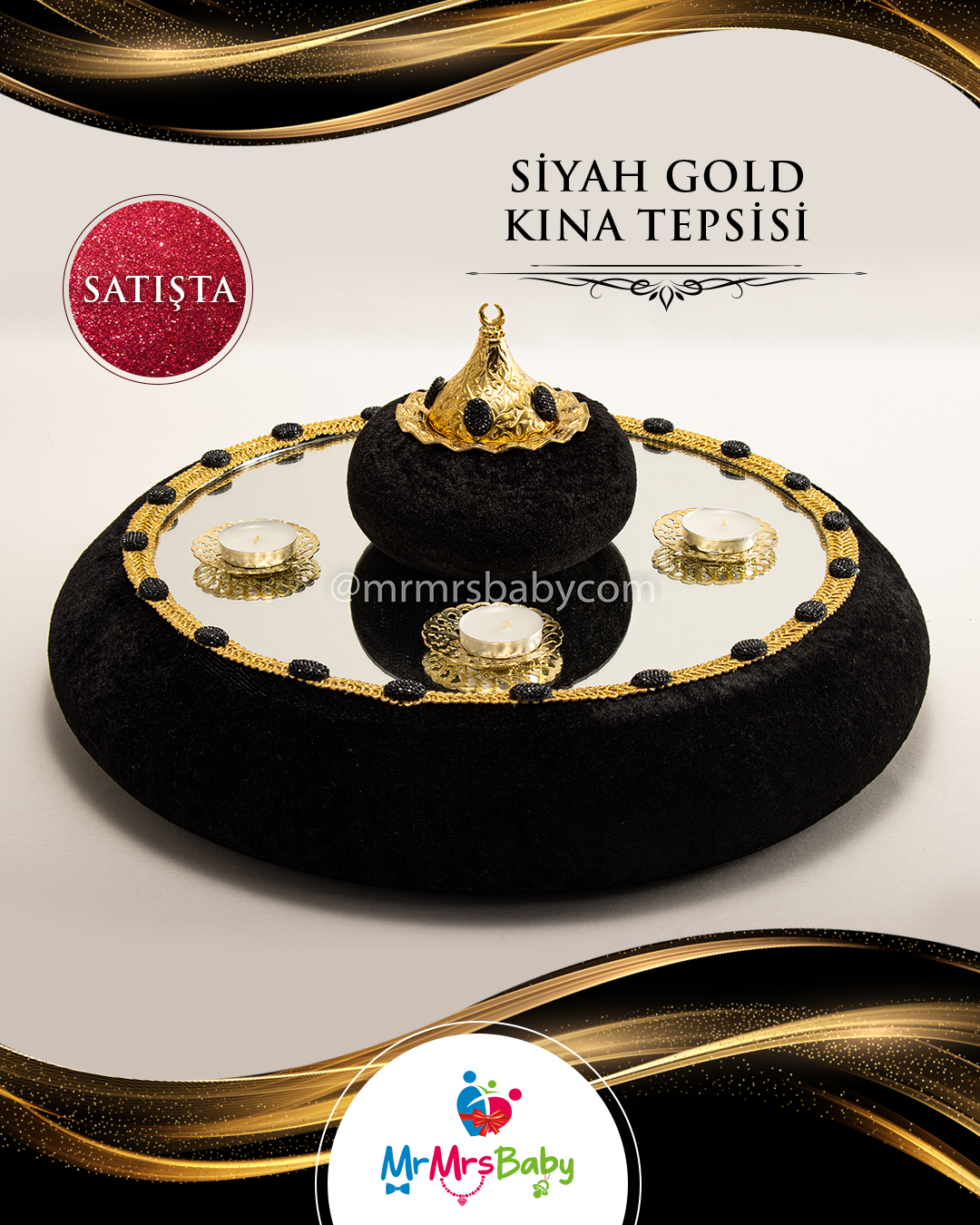Siyah Royal  Gold Kına Seti