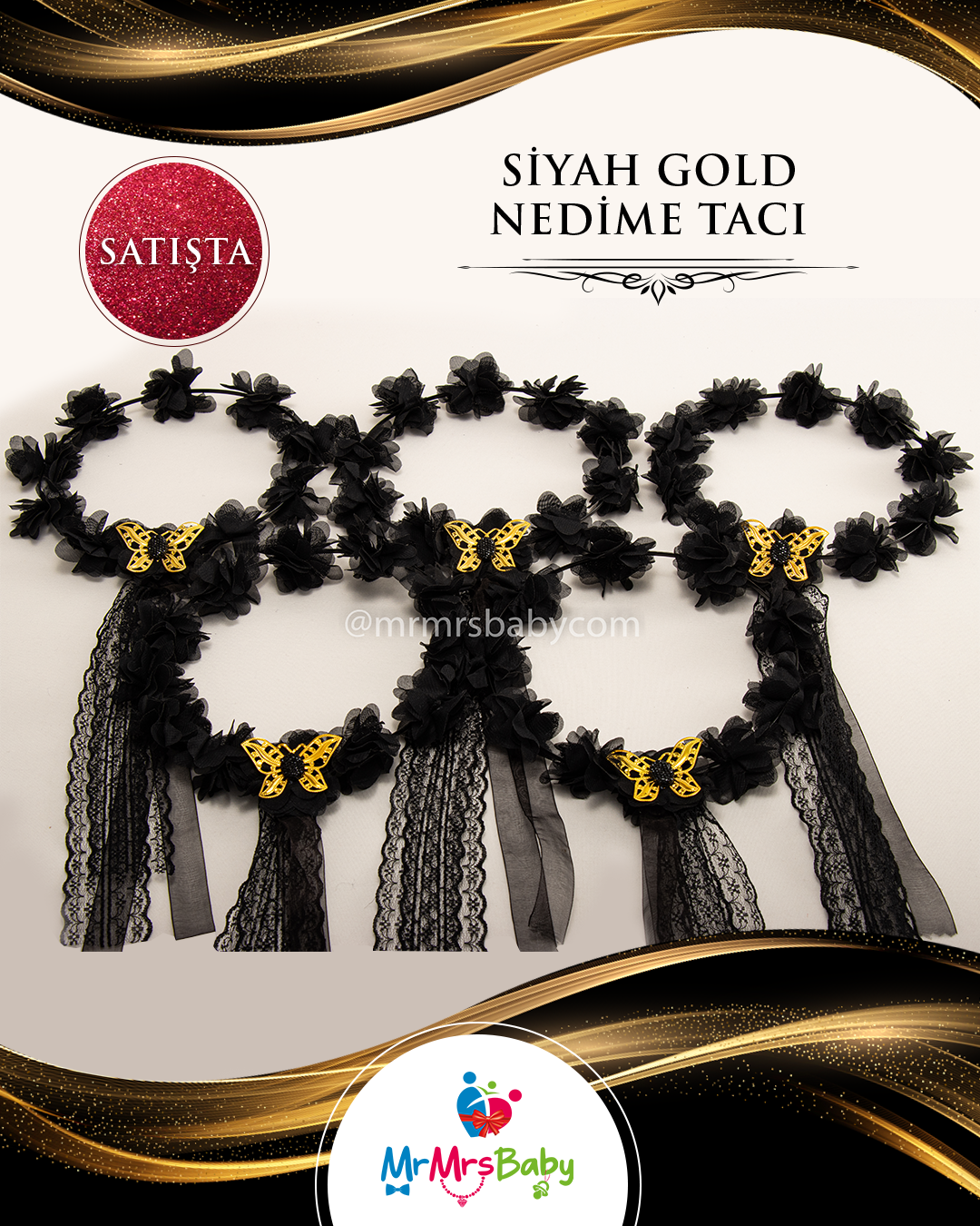 Siyah Royal  Gold Kına Seti