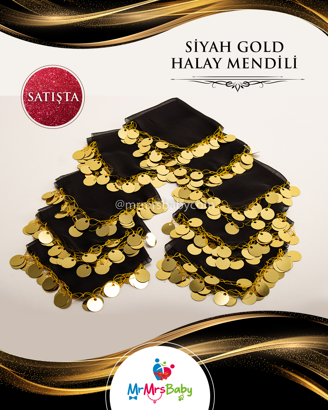 Siyah Royal  Gold Kına Seti