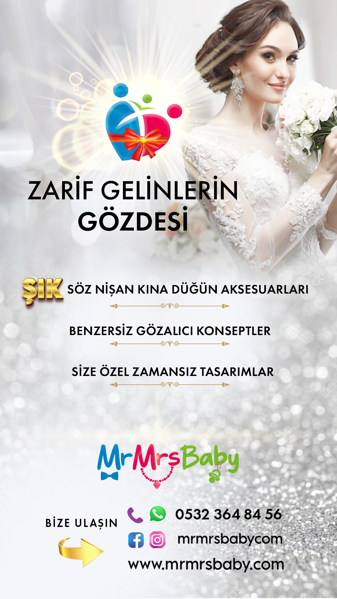 Yeşil Gold Simli Kına Seti