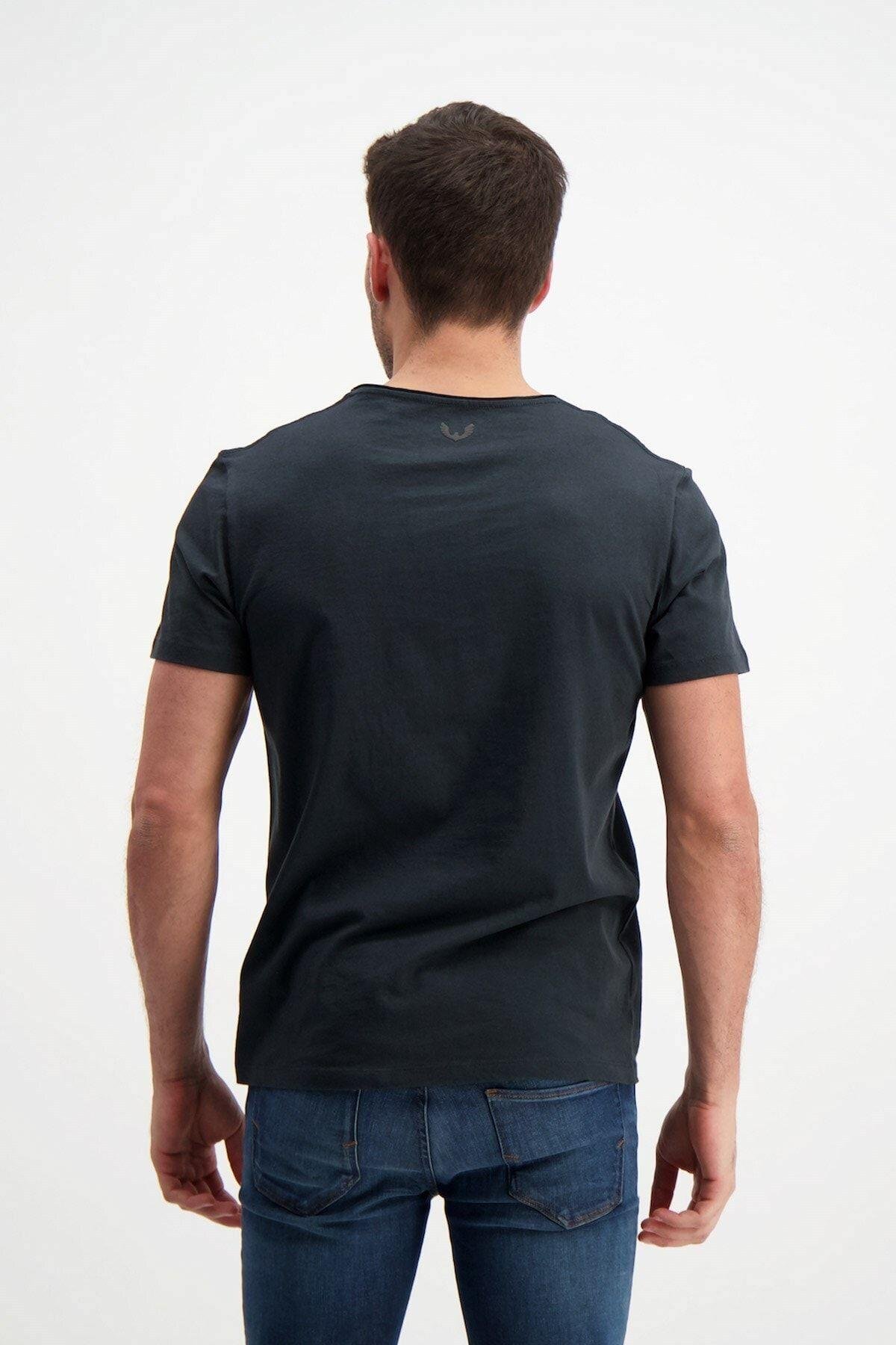 Antrasit Erkek Yıkamalı Basic T-shirt