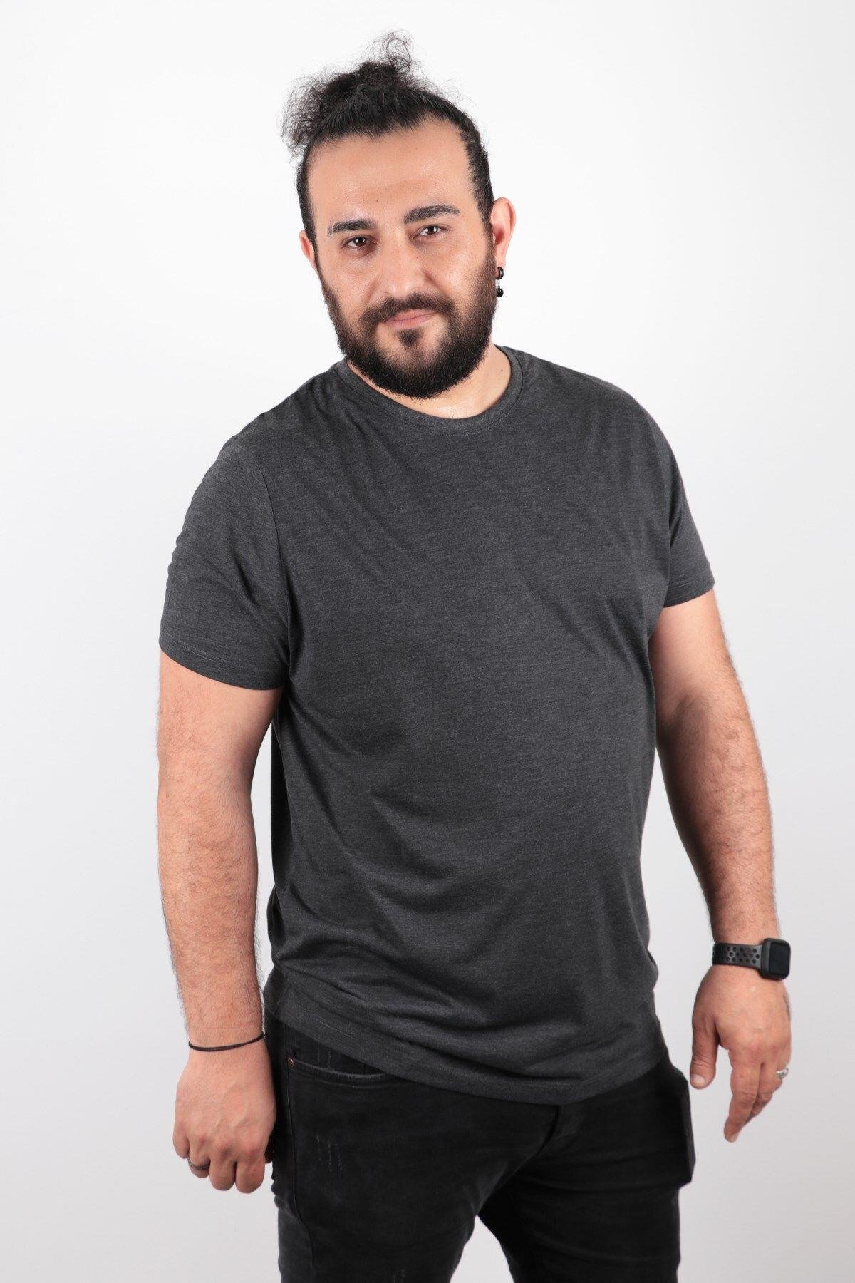 Büyük Beden Basic T-shirt %100 Pamuk Tişört
