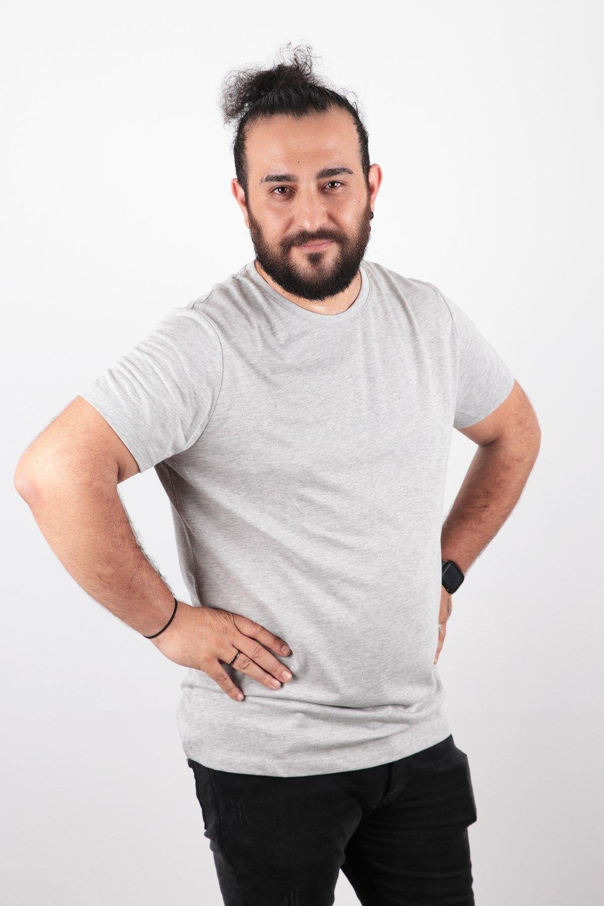 Büyük Beden Basic T-shirt %100 Pamuk Tişört