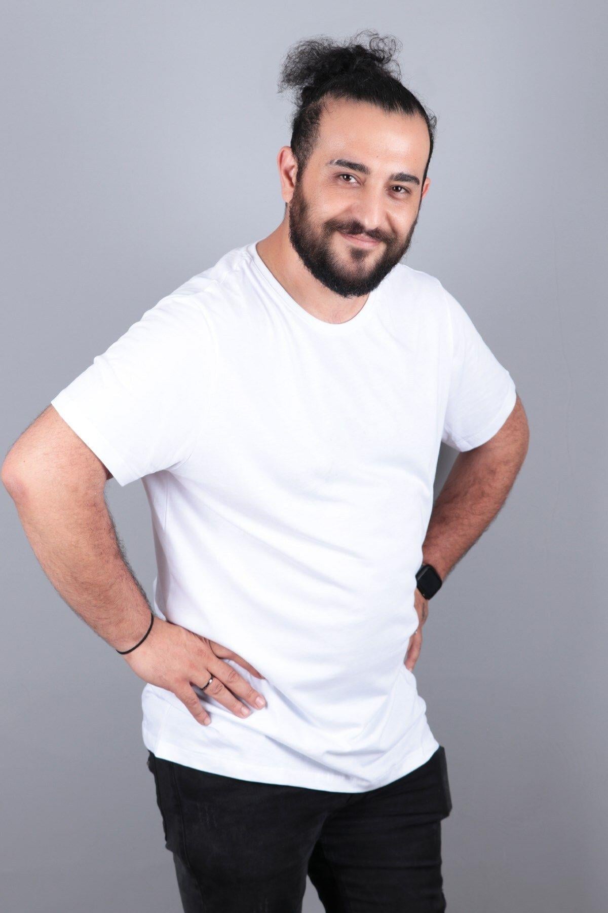 Büyük Beden Basic T-shirt %100 Pamuk Tişört