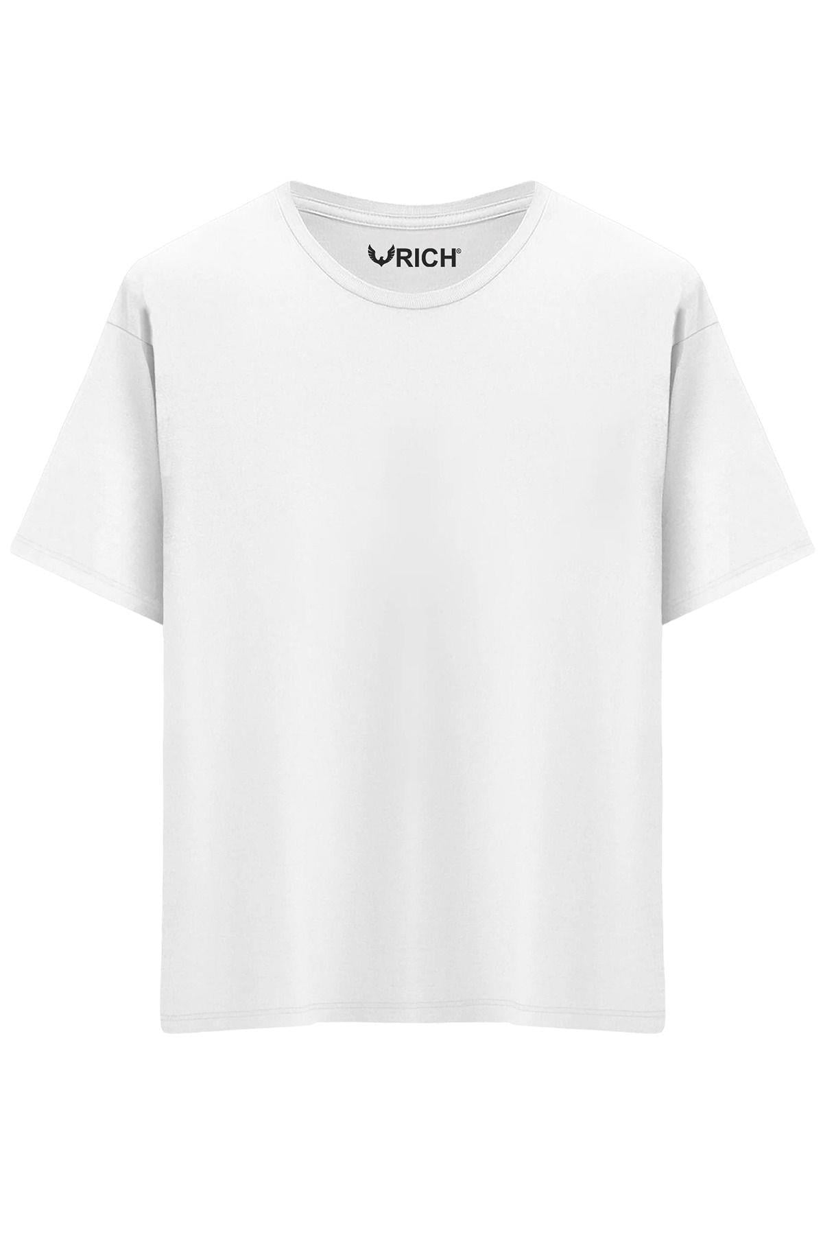 Erkek %100 Pamuk Oversize Tişört Basic Bisiklet Yaka Kısa Kollu T-Shirt