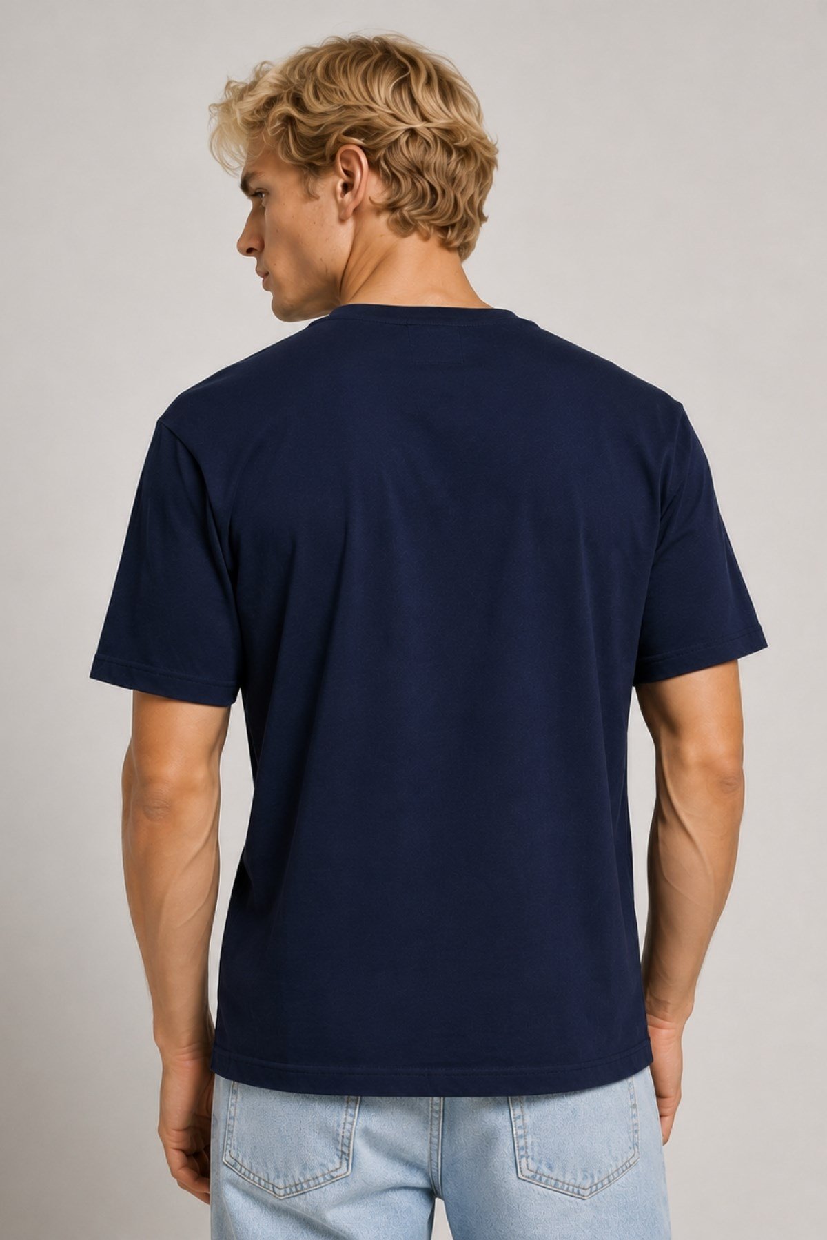 Erkek %100 Pamuk Oversize Tişört Basic Bisiklet Yaka Kısa Kollu T-Shirt