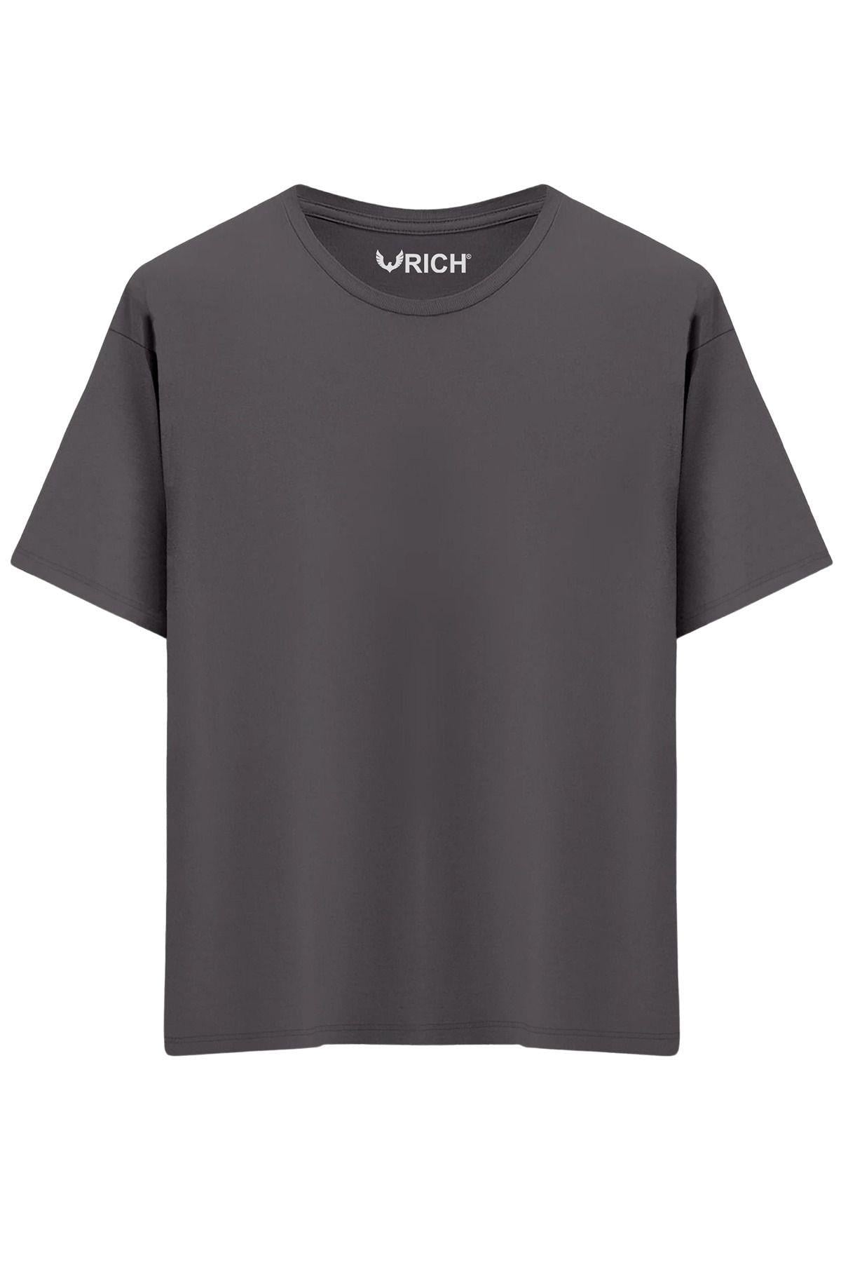 Erkek %100 Pamuk Oversize Tişört Basic Bisiklet Yaka Kısa Kollu T-Shirt
