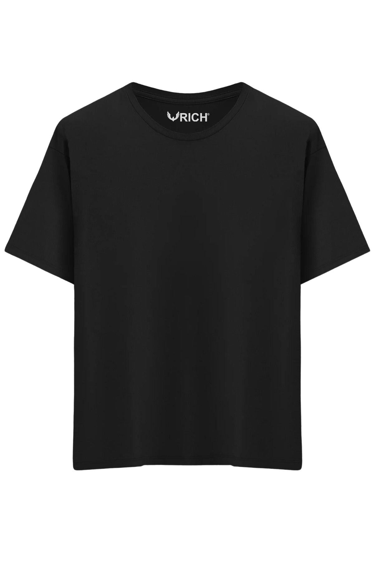 Erkek %100 Pamuk Oversize Tişört Basic Bisiklet Yaka Kısa Kollu T-Shirt
