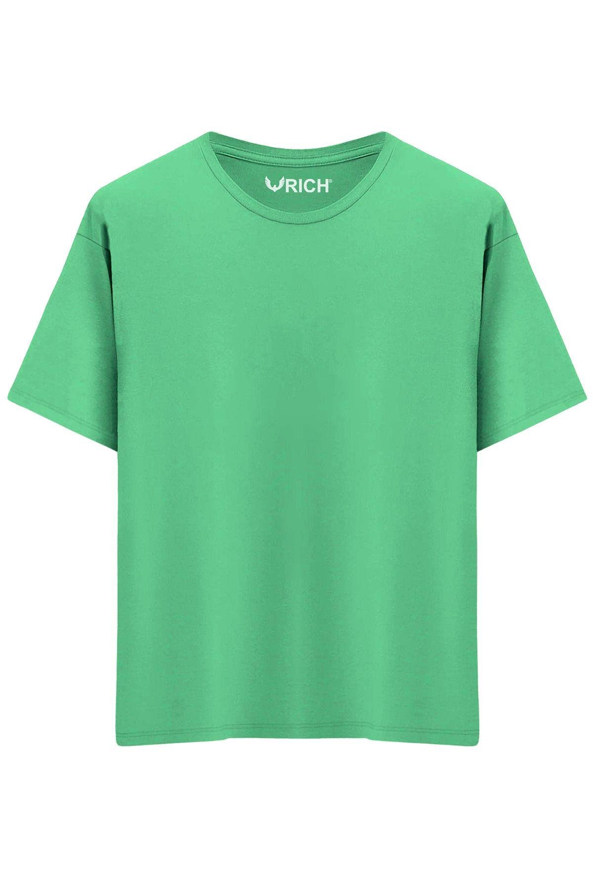 Erkek %100 Pamuk Oversize Tişört Basic Bisiklet Yaka Kısa Kollu T-Shirt