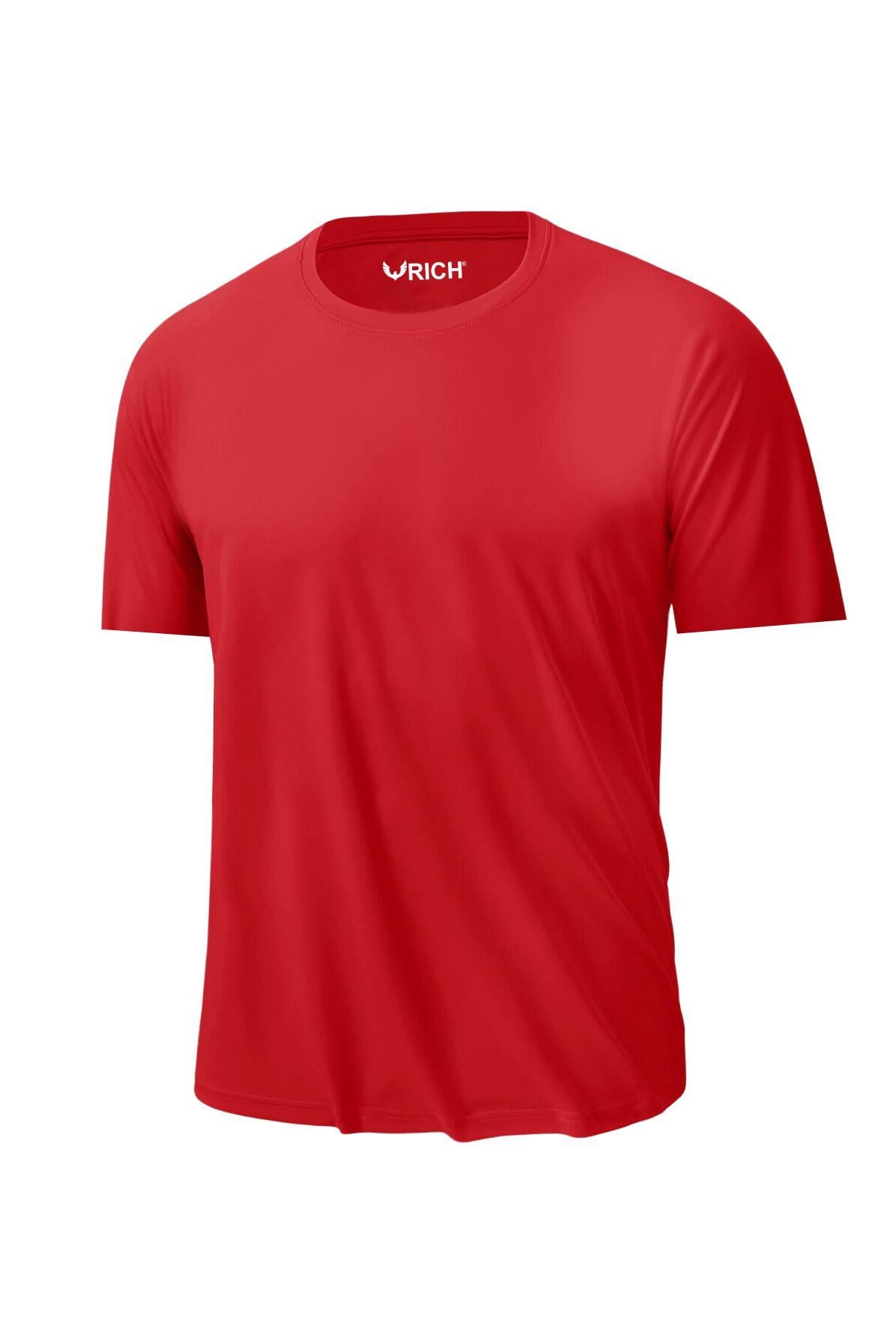 Erkek %100 Pamuk Slim Fit Sporcu Tişört Basic Bisiklet Yaka Kısa Kollu T-Shirt