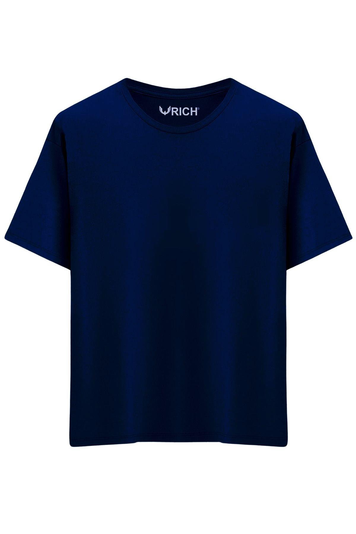 Erkek 2 Li Paket %100 Pamuk Oversize Tişört Basic Bisiklet Yaka Kısa Kollu T-Shirt