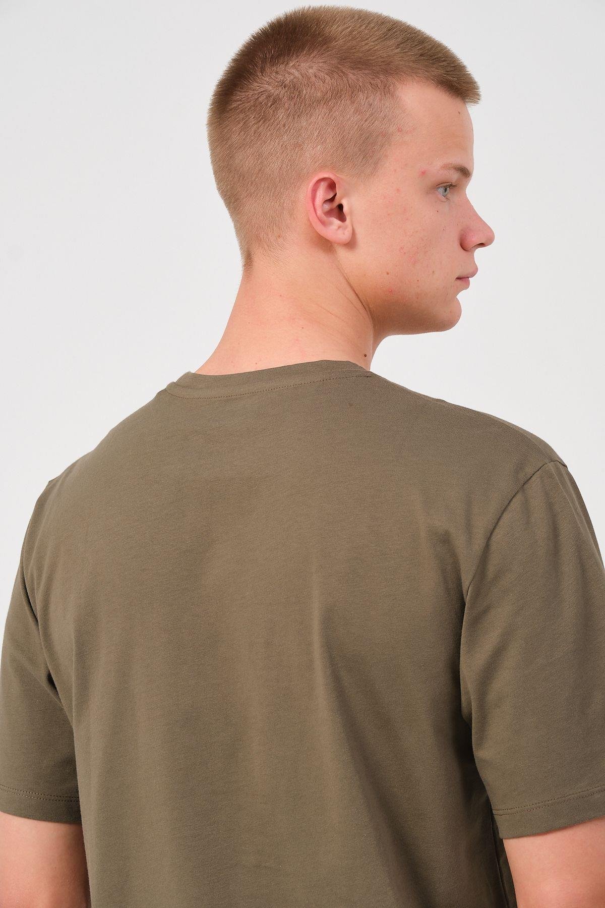 Erkek 3 Lü Paket %100 Pamuk Oversize Tişört Basic Bisiklet Yaka Kısa Kollu T-Shirt