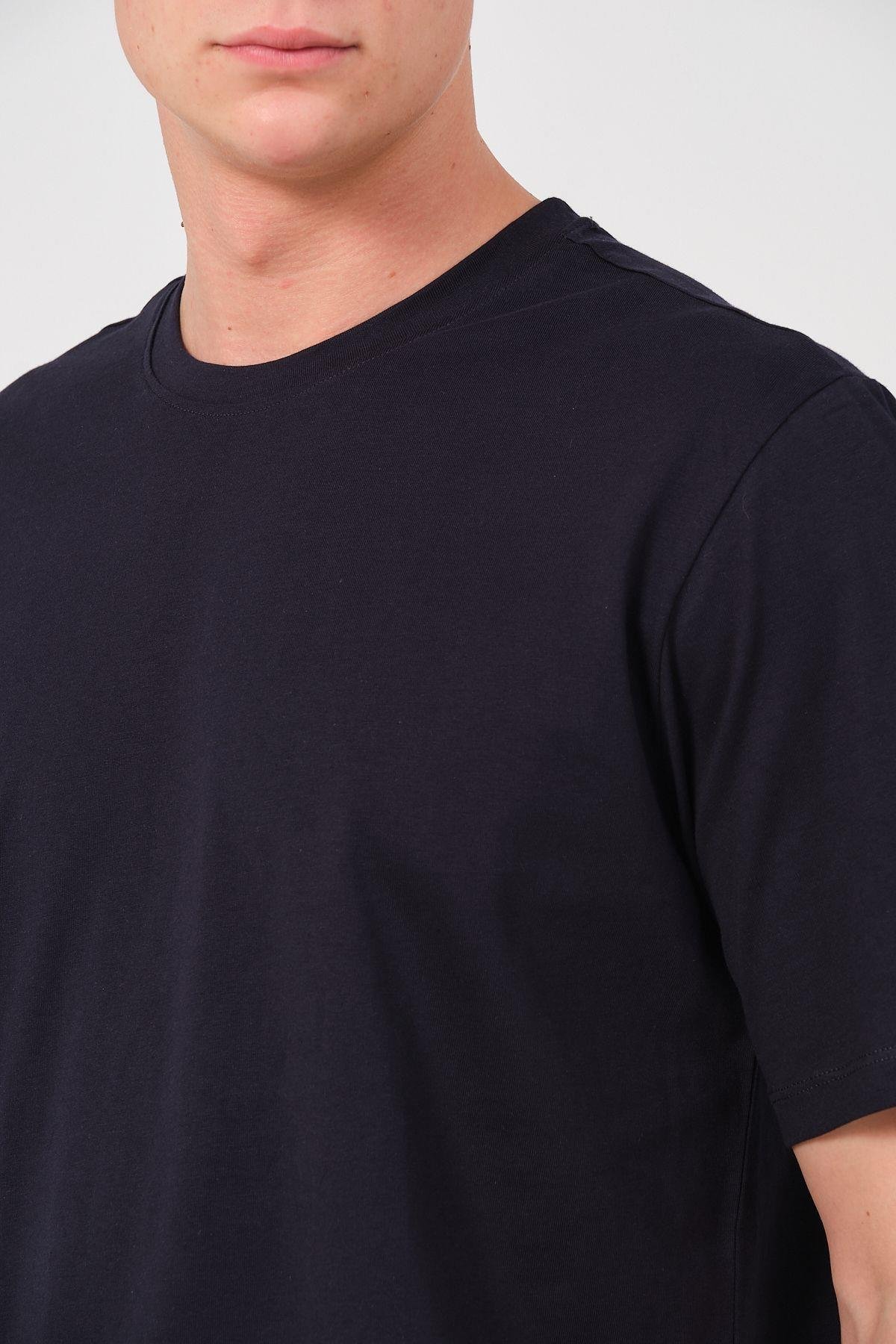 Erkek 3 Lü Paket %100 Pamuk Oversize Tişört Basic Bisiklet Yaka Kısa Kollu T-Shirt