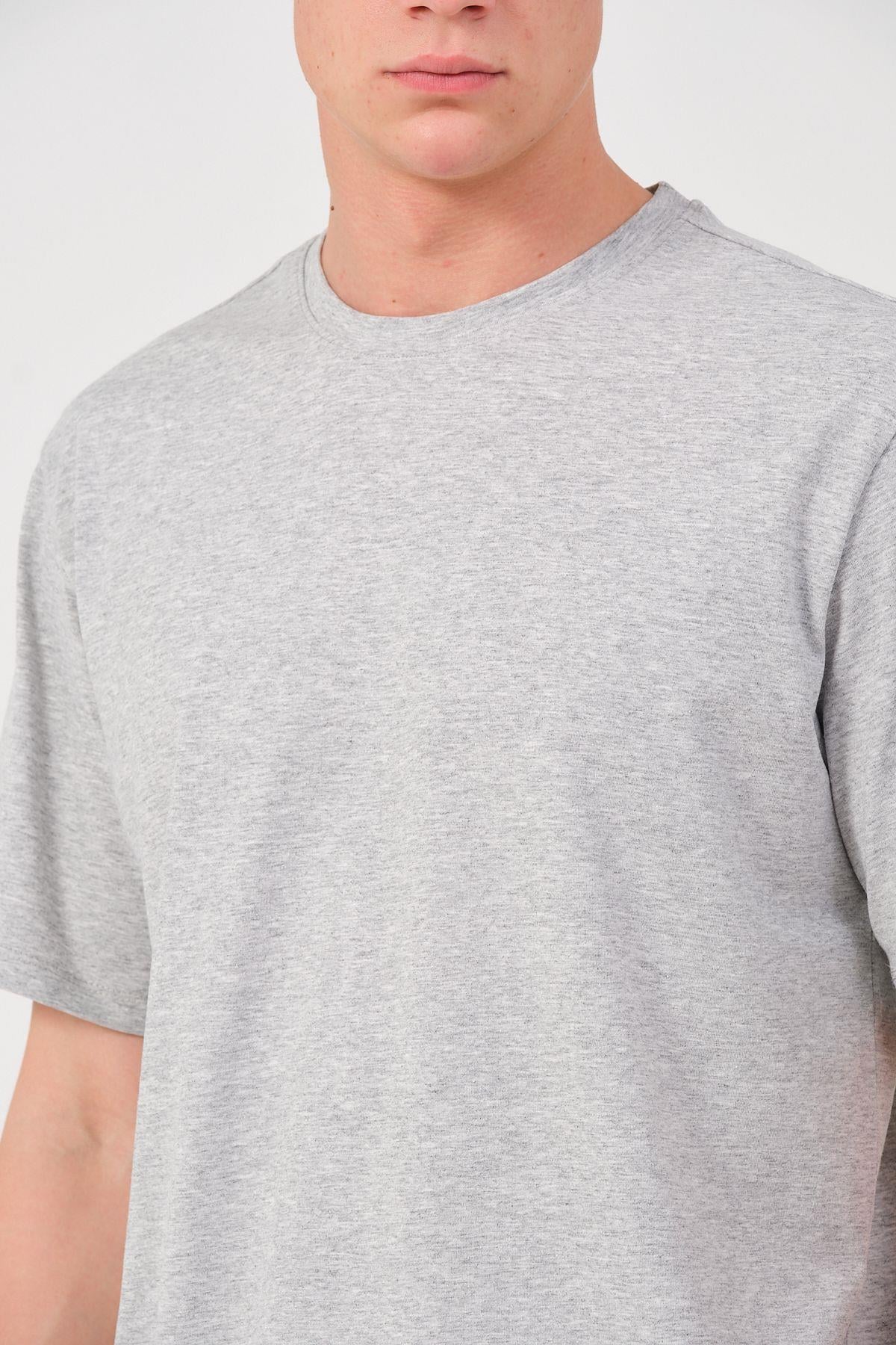 Erkek 4 Lü Paket %100 Pamuk Oversize Tişört Basic Bisiklet Yaka Kısa Kollu T-Shirt