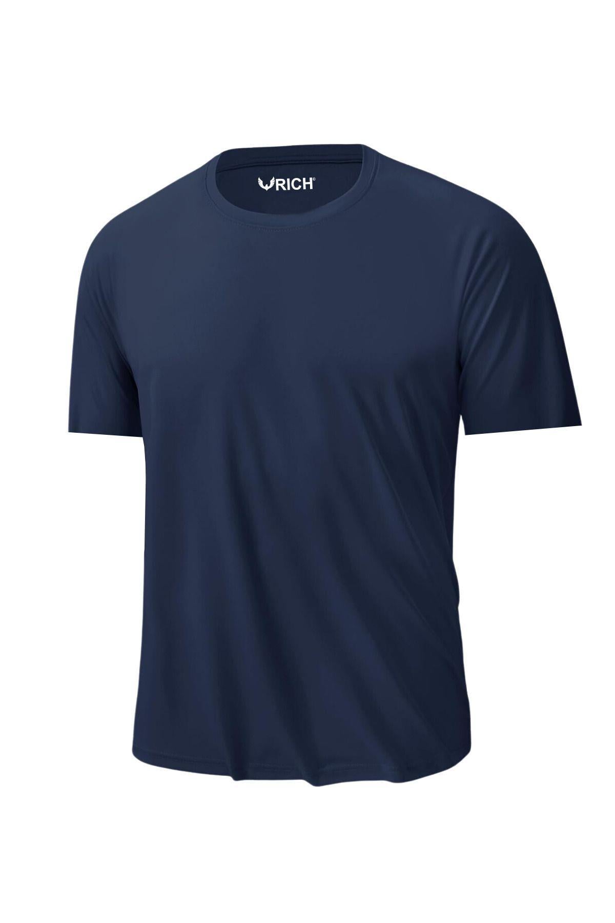 Erkek 4'Lü Paket %100 Pamuk Slim Fit Sporcu Tişört Basic Bisiklet Yaka Kısa Kollu T-Shirt