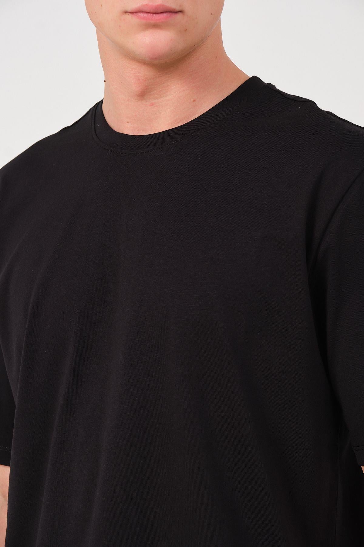 Erkek 4'Lü Paket %100 Pamuk Slim Fit Sporcu Tişört Basic Bisiklet Yaka Kısa Kollu T-Shirt