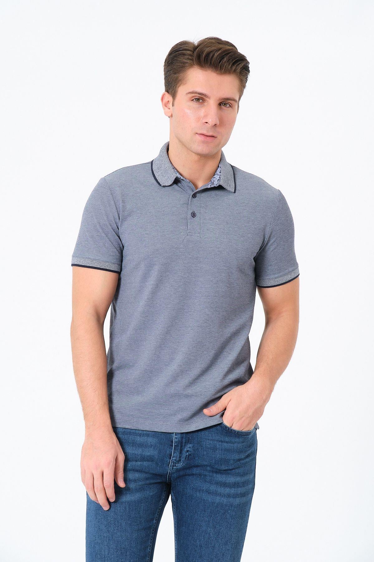 Erkek 4'lü Paket Cepsiz Polo Yaka T-shirt Dar Kesim Nefes Alan Kumaş Kıvrılmaz Yaka Tişört