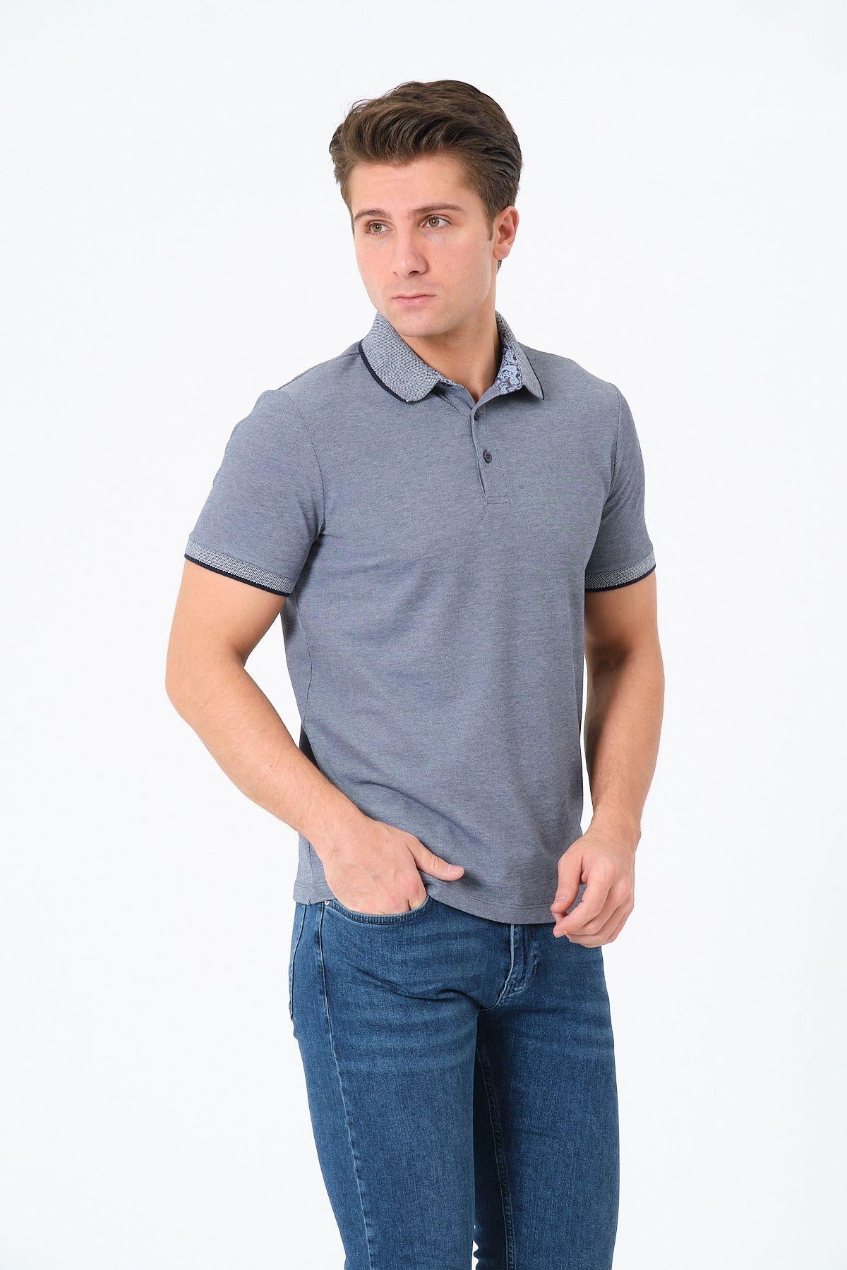 Erkek 4'lü Paket Cepsiz Polo Yaka T-shirt Dar Kesim Nefes Alan Kumaş Kıvrılmaz Yaka Tişört