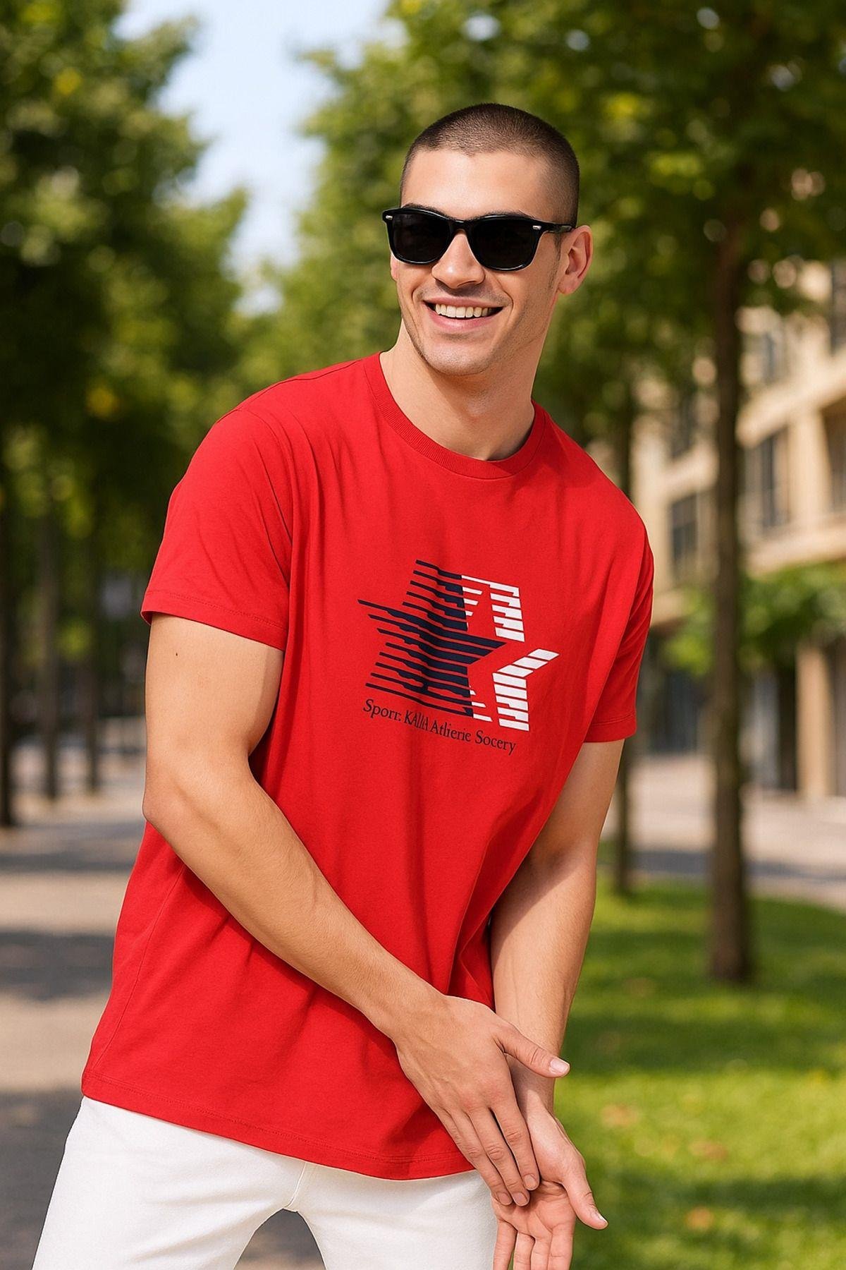 Erkek Basic T-shirt %100 Pamuk Tişört