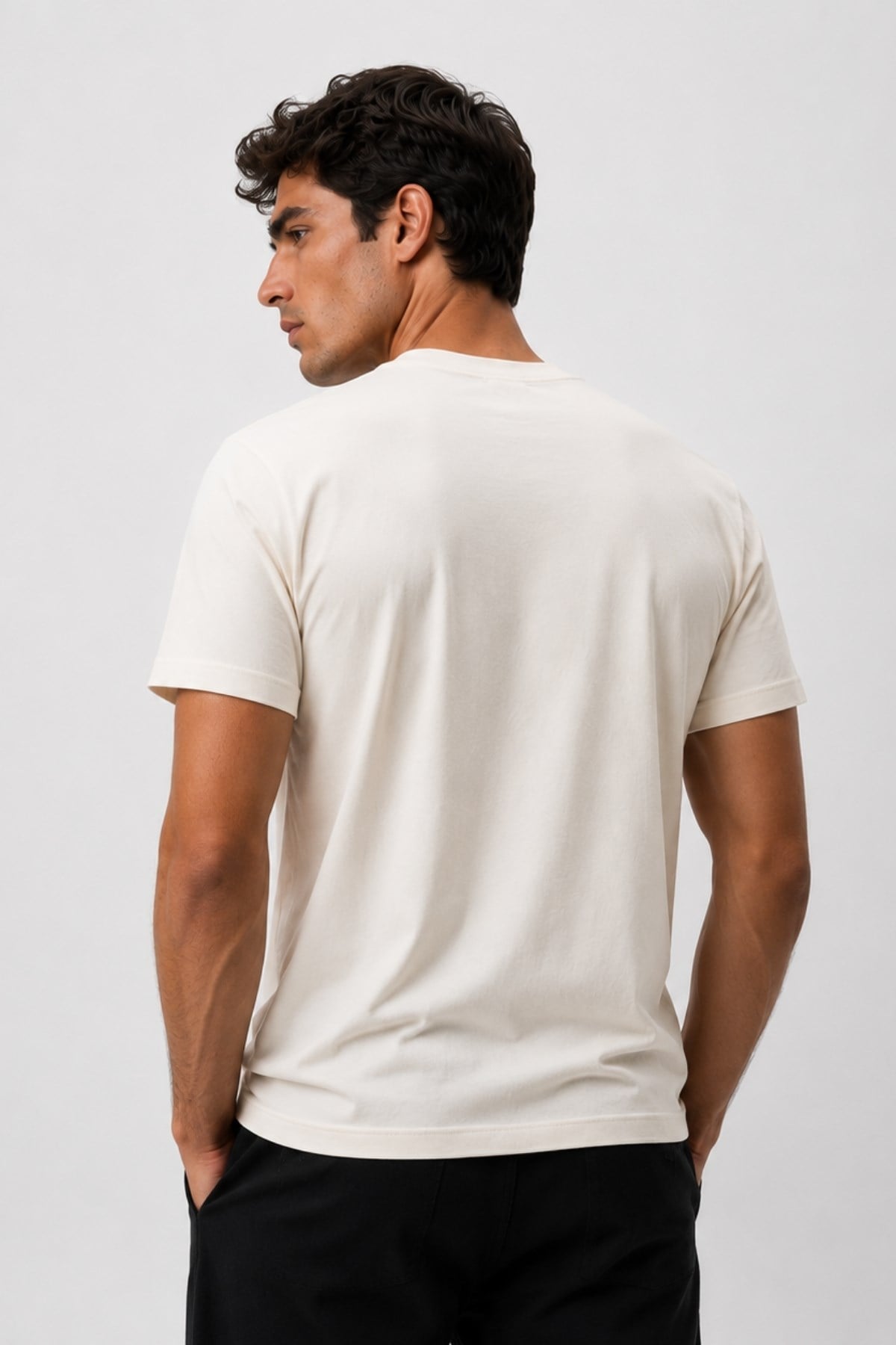 Erkek Basic T-shirt Oversize Rahat Kalıp %100 Pamuk Bisiklet Yaka Kısa Kollu Tişört