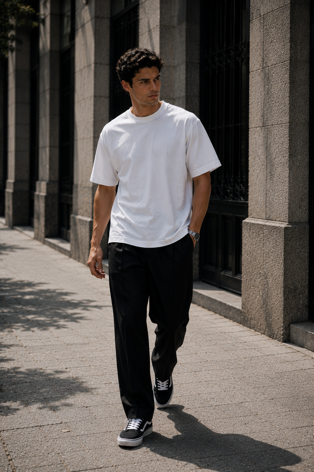 Erkek Beyaz Merserize İnterlok Kumaş Oversize T-Shirt